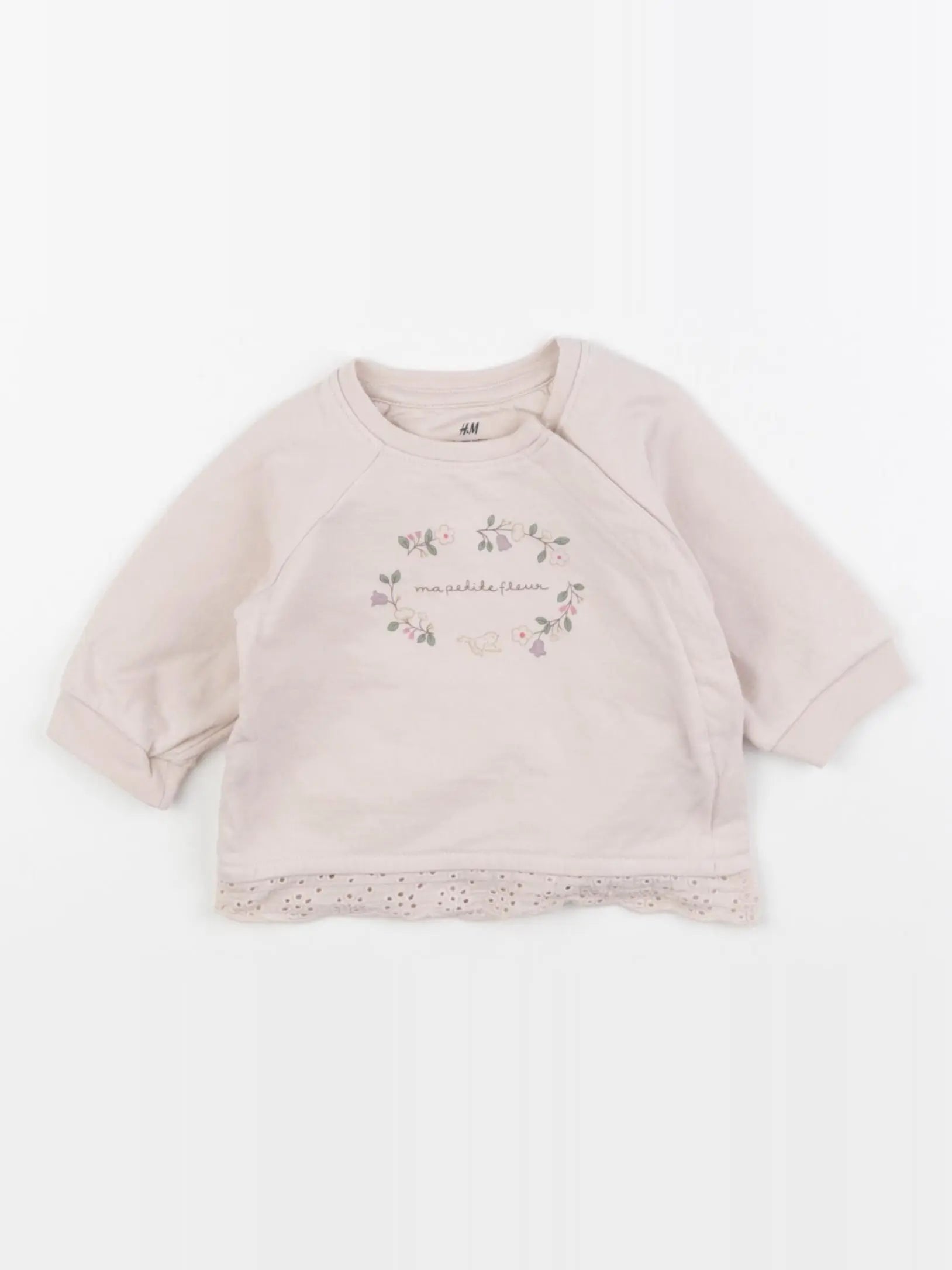 H&M - sweat rose - 3 mois