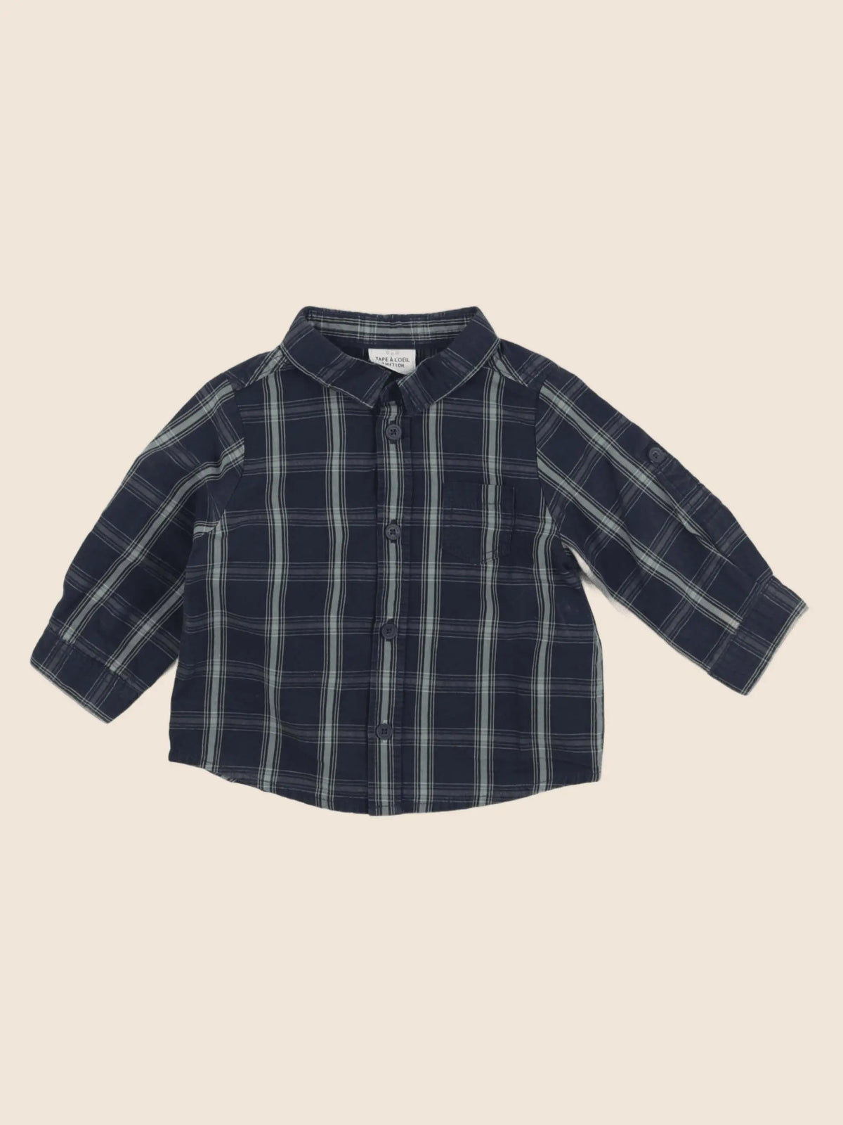 Tape à l'oeil - chemise vert, bleu - 9 mois