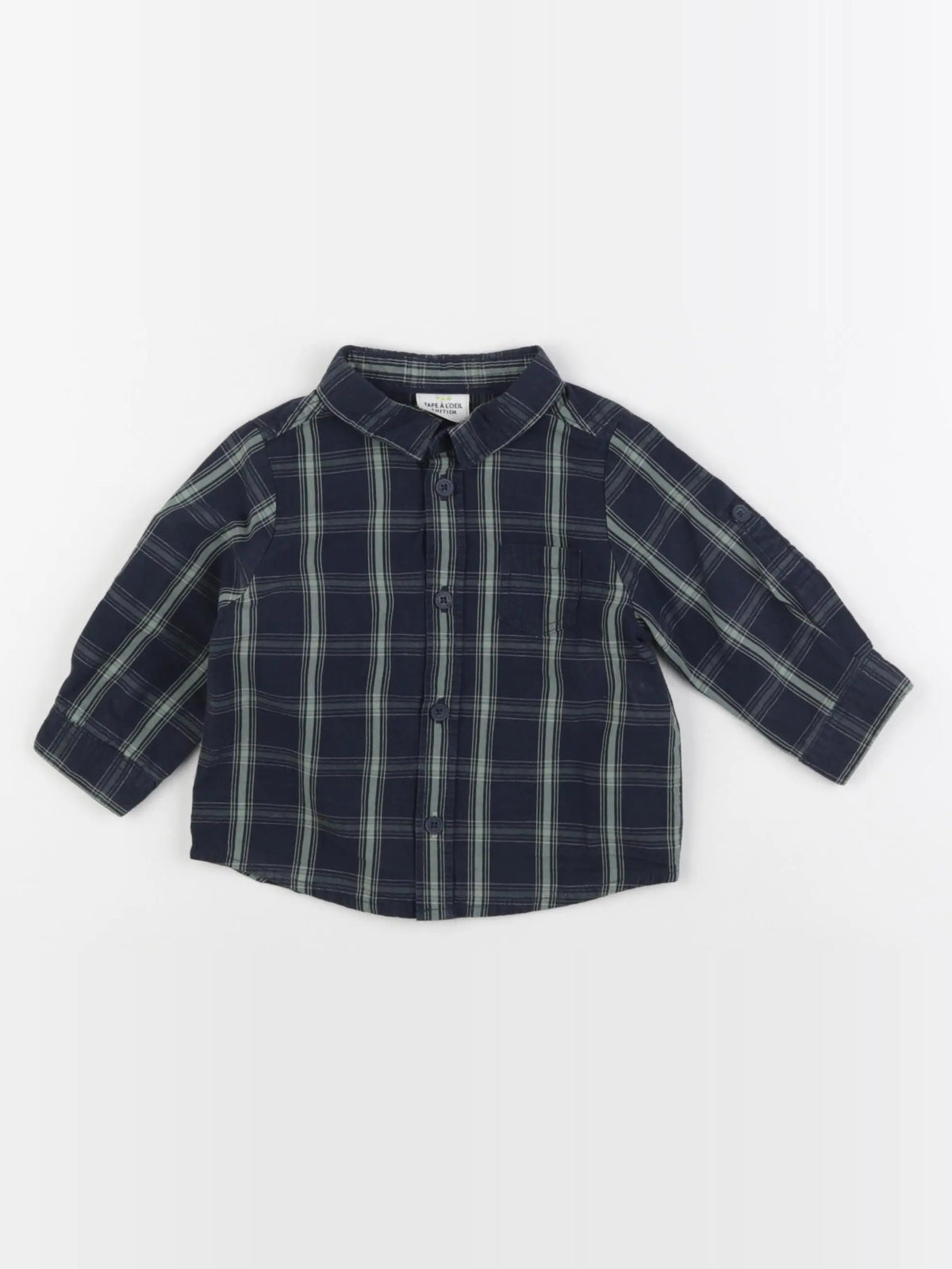 Tape à l'oeil - chemise vert, bleu - 9 mois