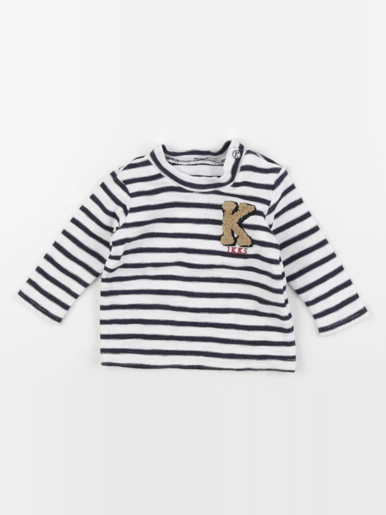 IKKS - tee-shirt blanc, noir - 3 mois