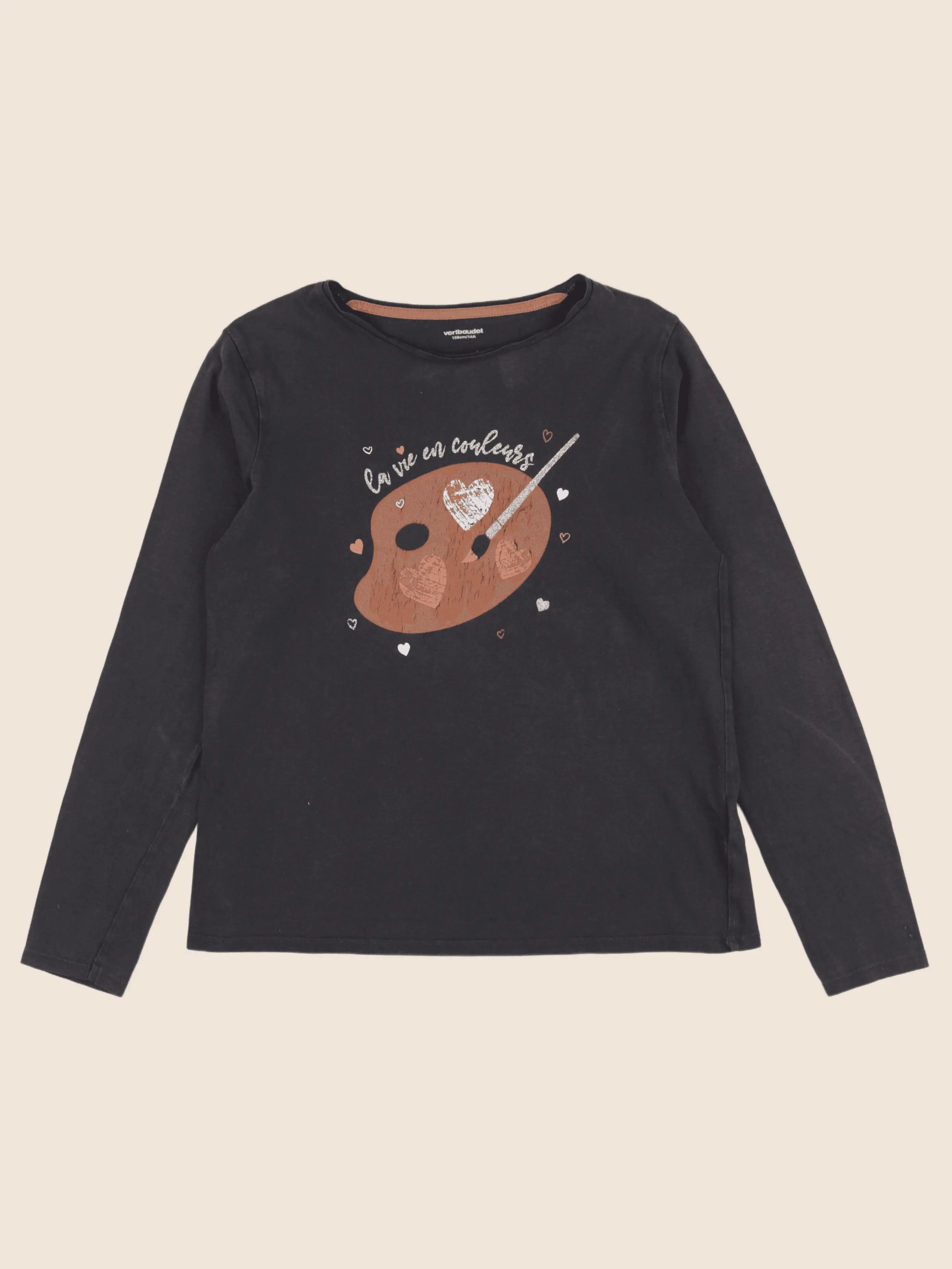 Vertbaudet - tee-shirt gris - 14 ans