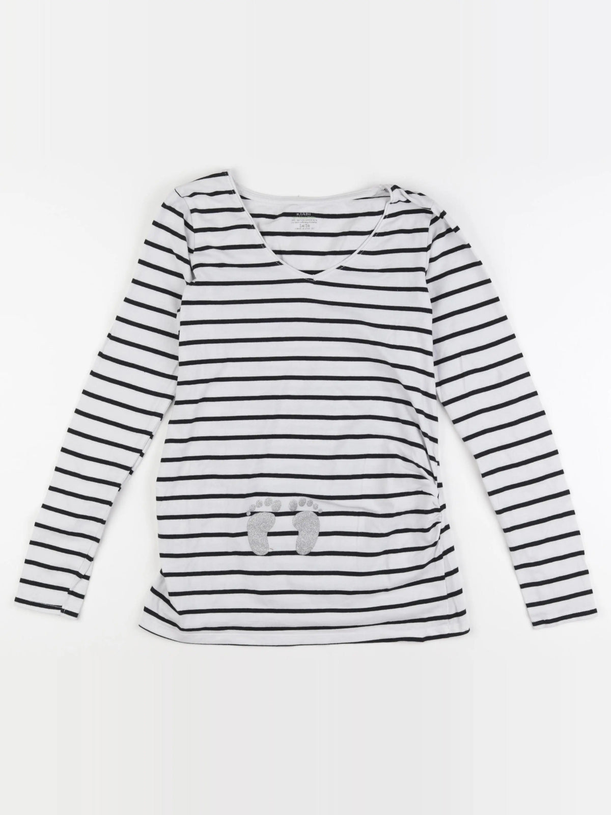Kiabi - tee-shirt grossesse blanc, bleu - 34 à 36