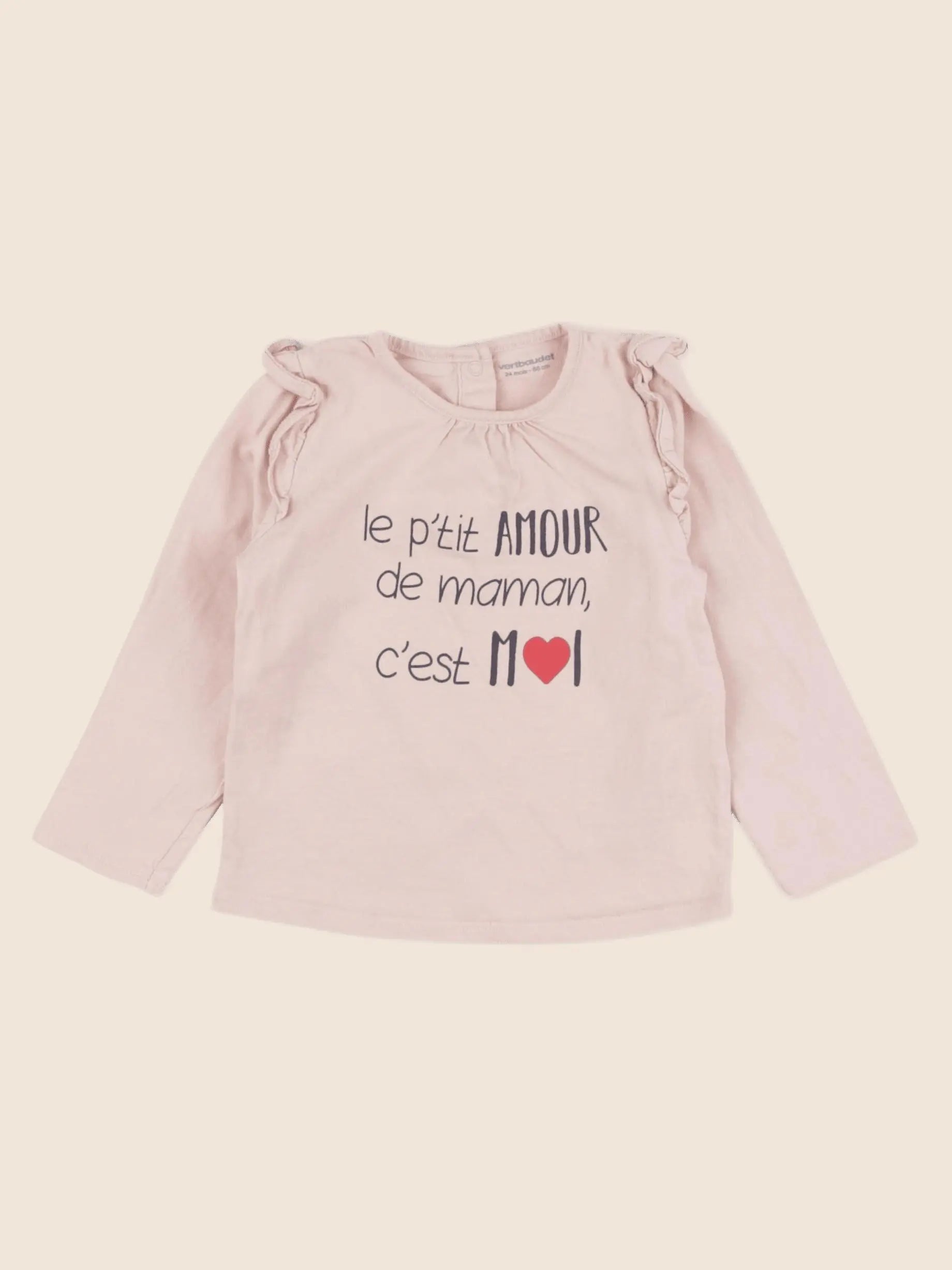 Vertbaudet - tee-shirt rose - 24 mois