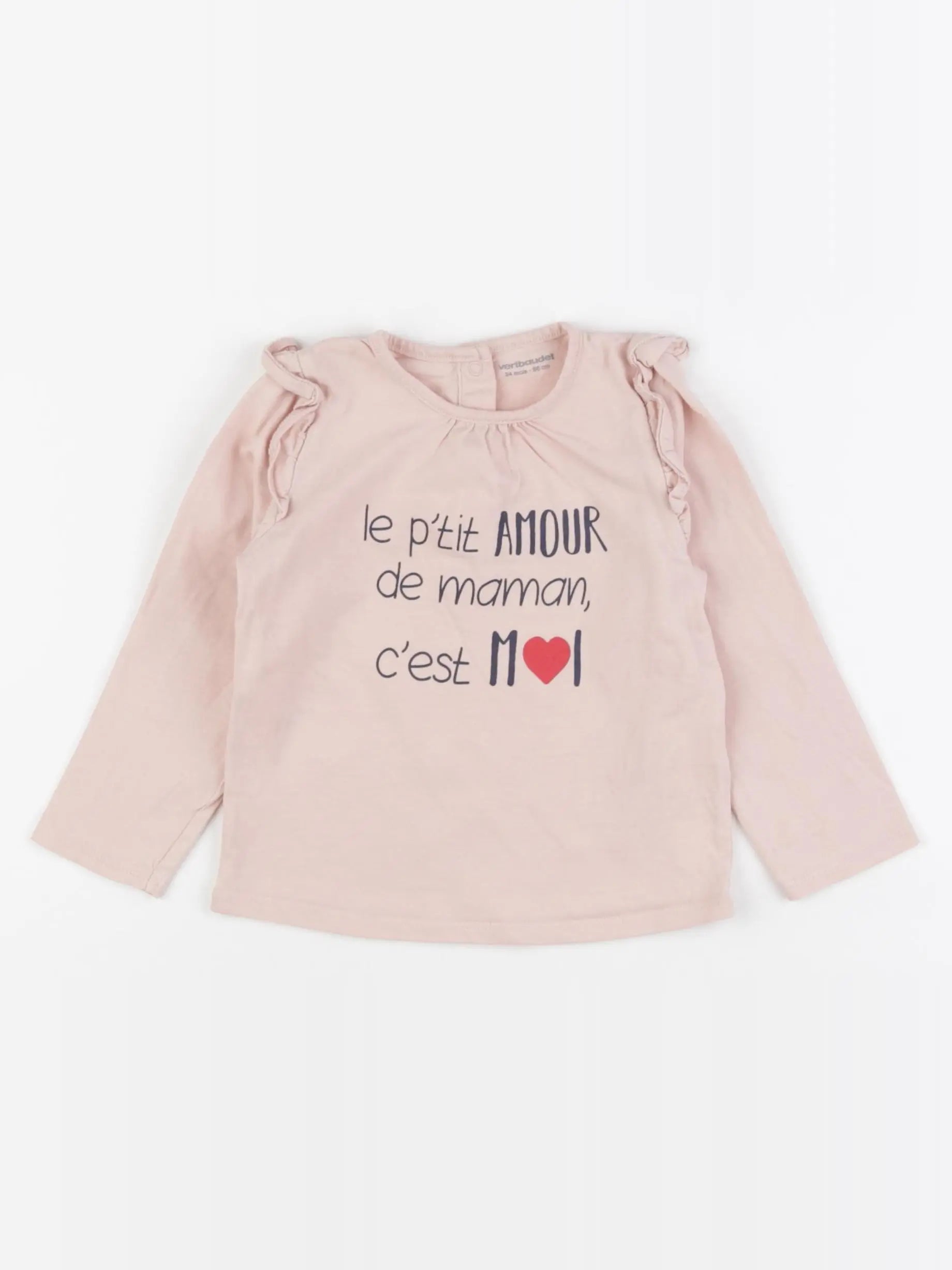 Vertbaudet - tee-shirt rose - 24 mois