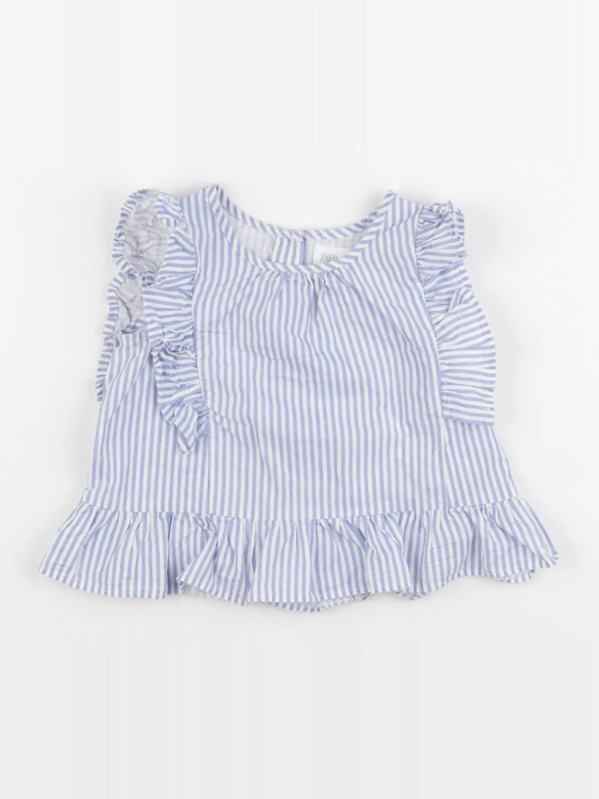 Zara - blouse blanc, bleu - 12/18 mois