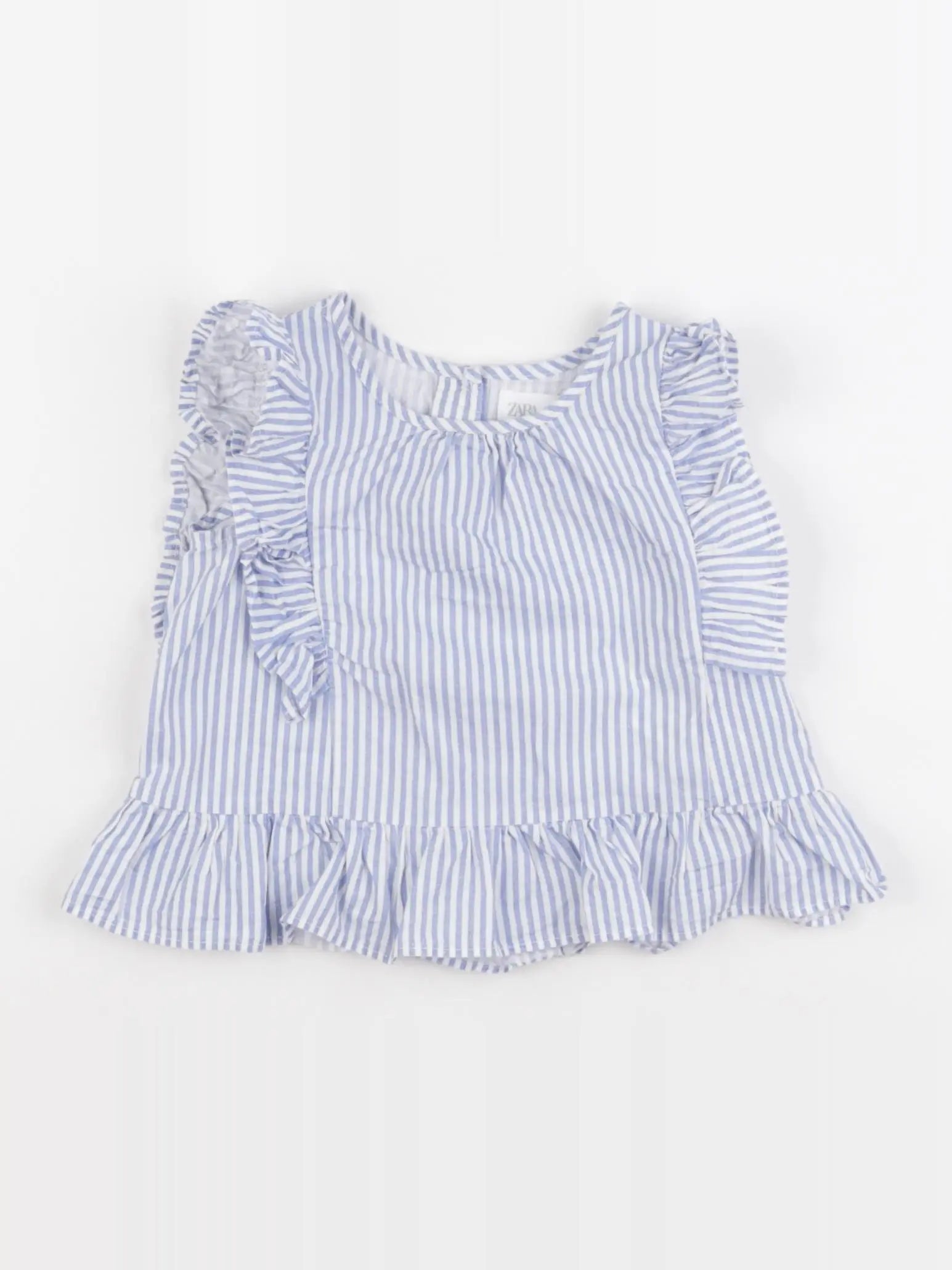 Zara - blouse blanc, bleu - 12/18 mois