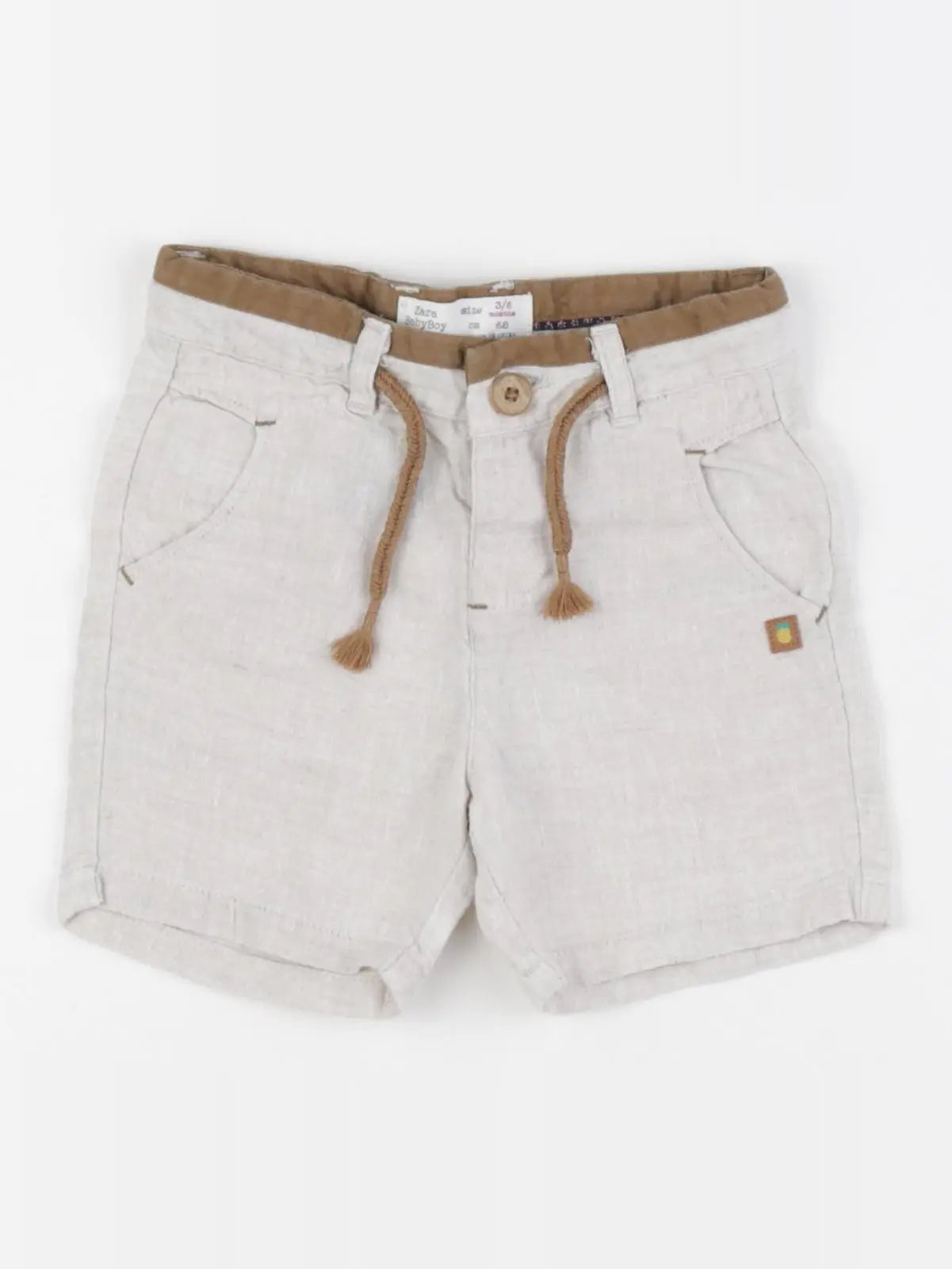 Zara - short beige - 3/6 mois