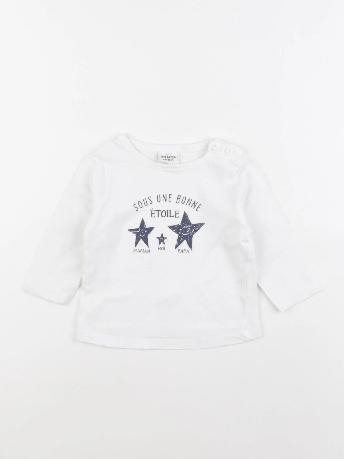 Tape à l'oeil - tee-shirt blanc - 6 mois