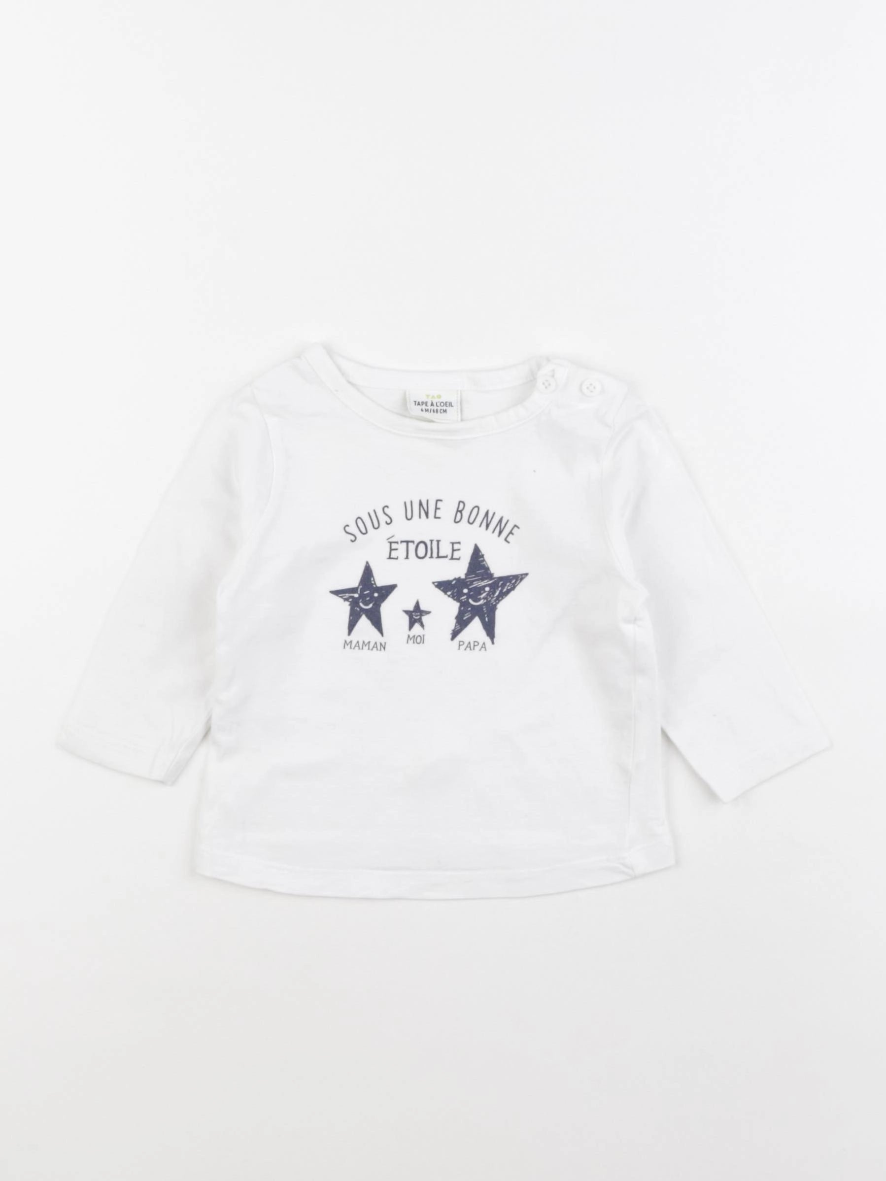 Tape à l'oeil - tee-shirt blanc - 6 mois