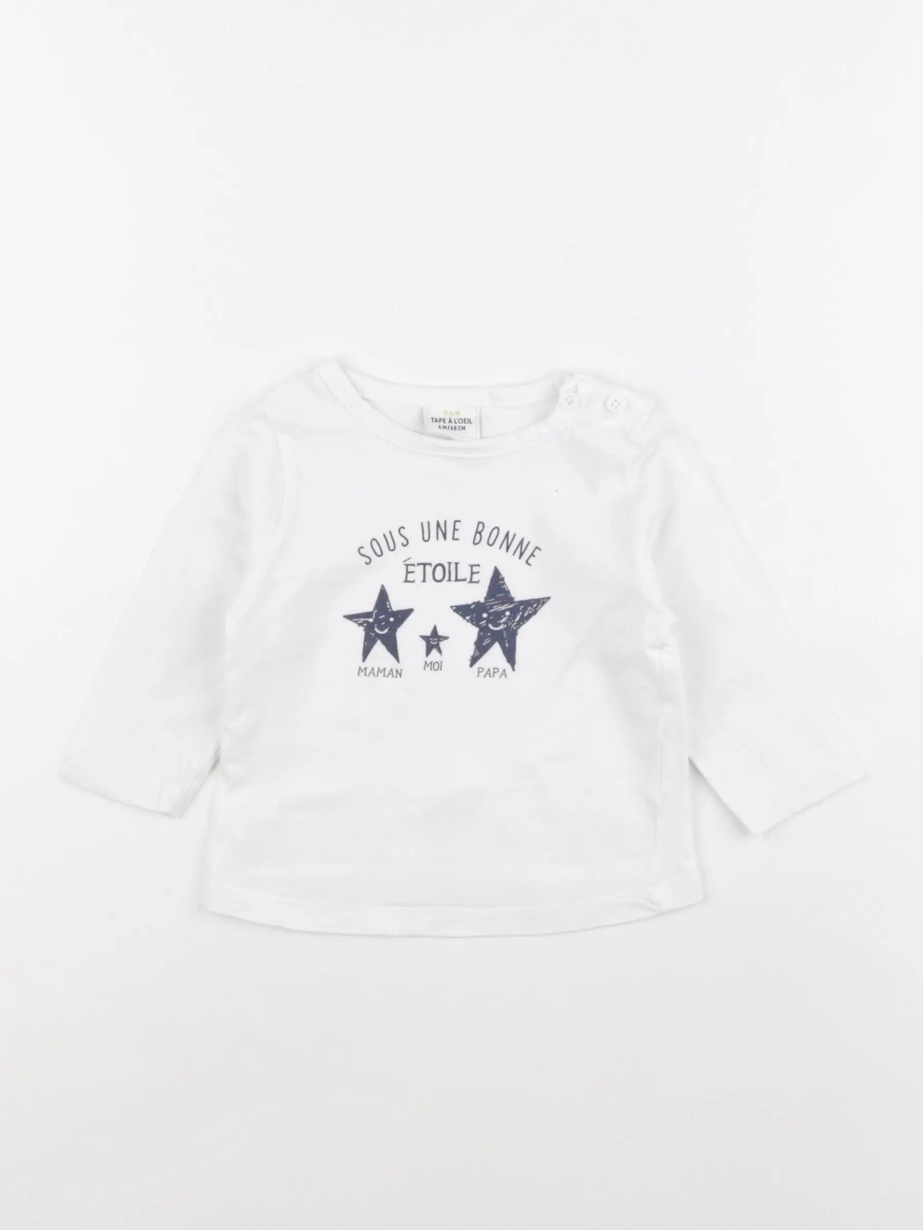 Tape à l'oeil - tee-shirt blanc - 6 mois