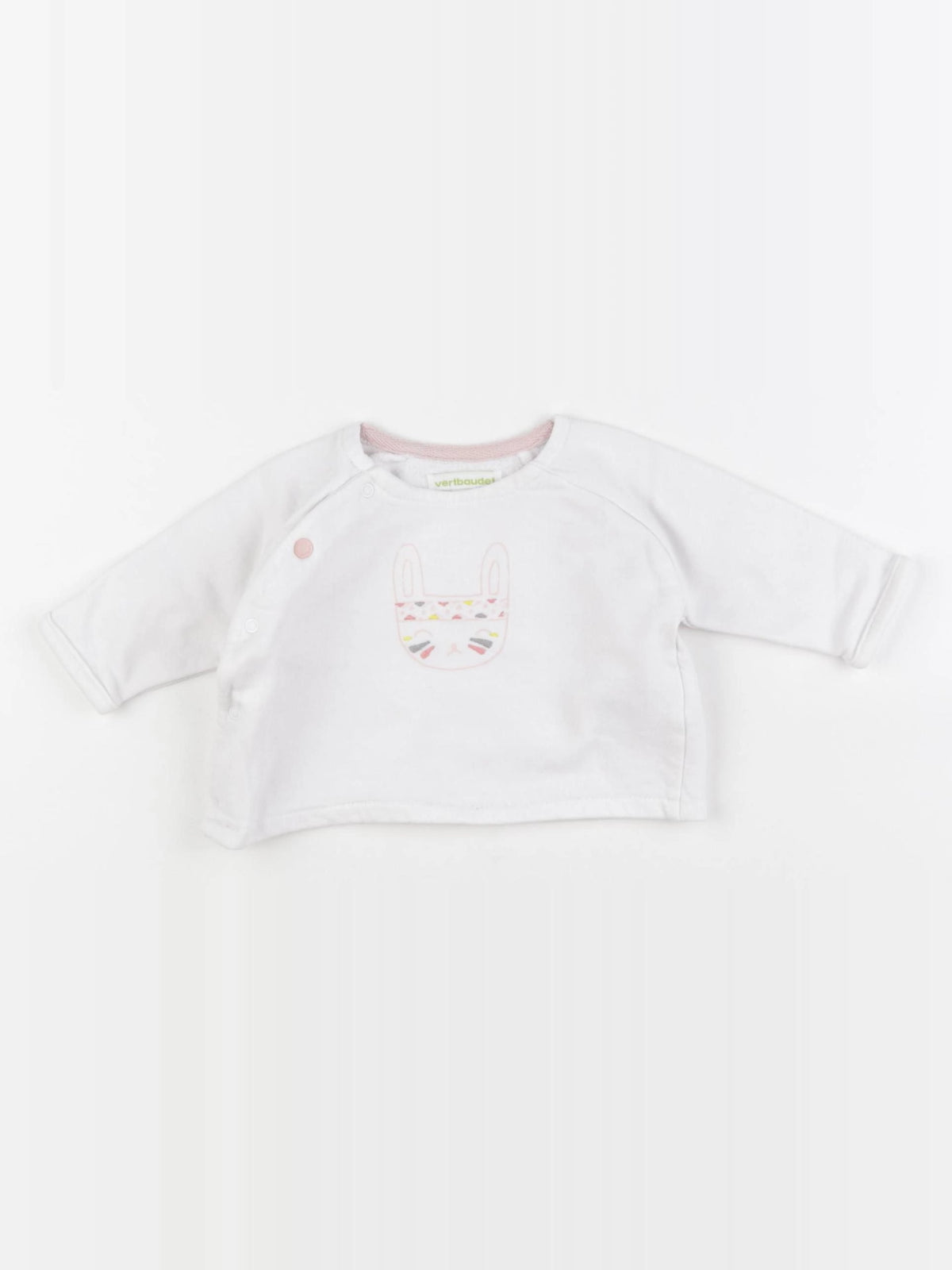 Vertbaudet - sweat blanc - 3 mois
