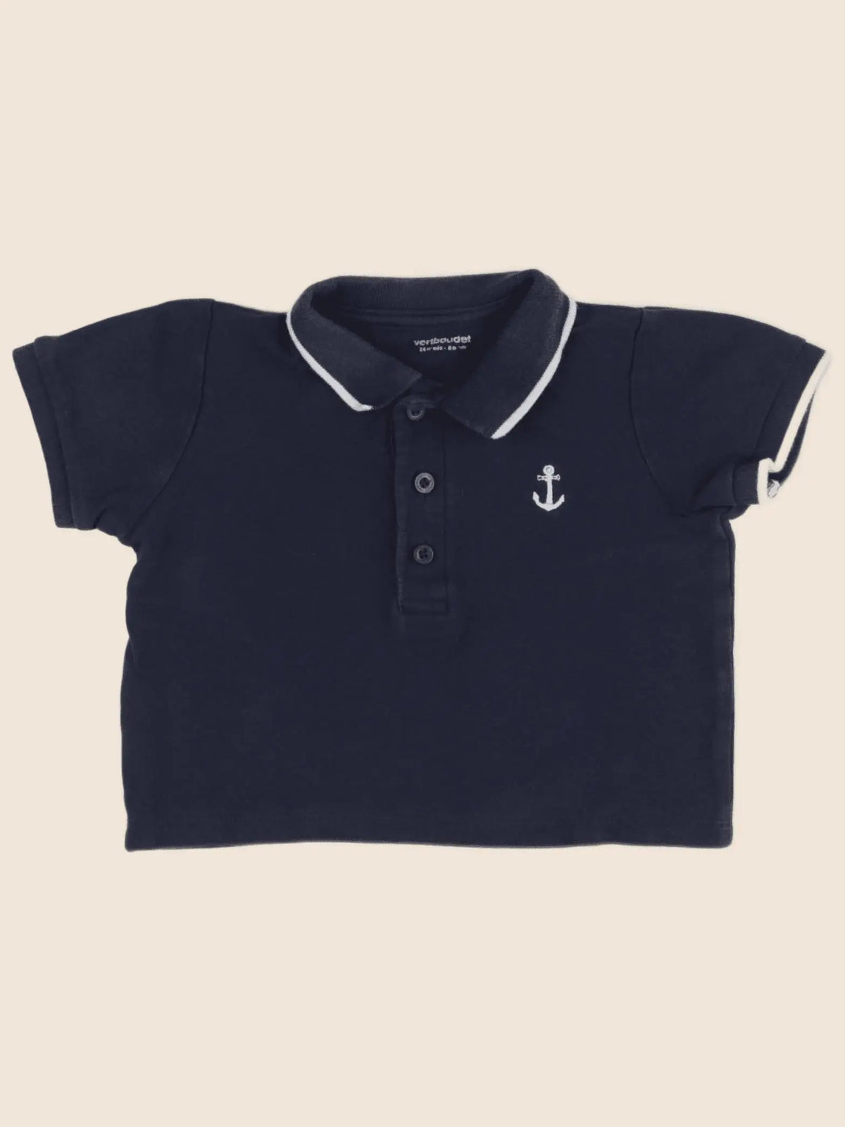 Vertbaudet - polo bleu - 24 mois