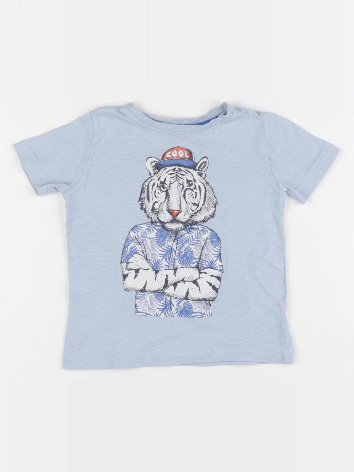 Vertbaudet - tee-shirt bleu - 2 ans