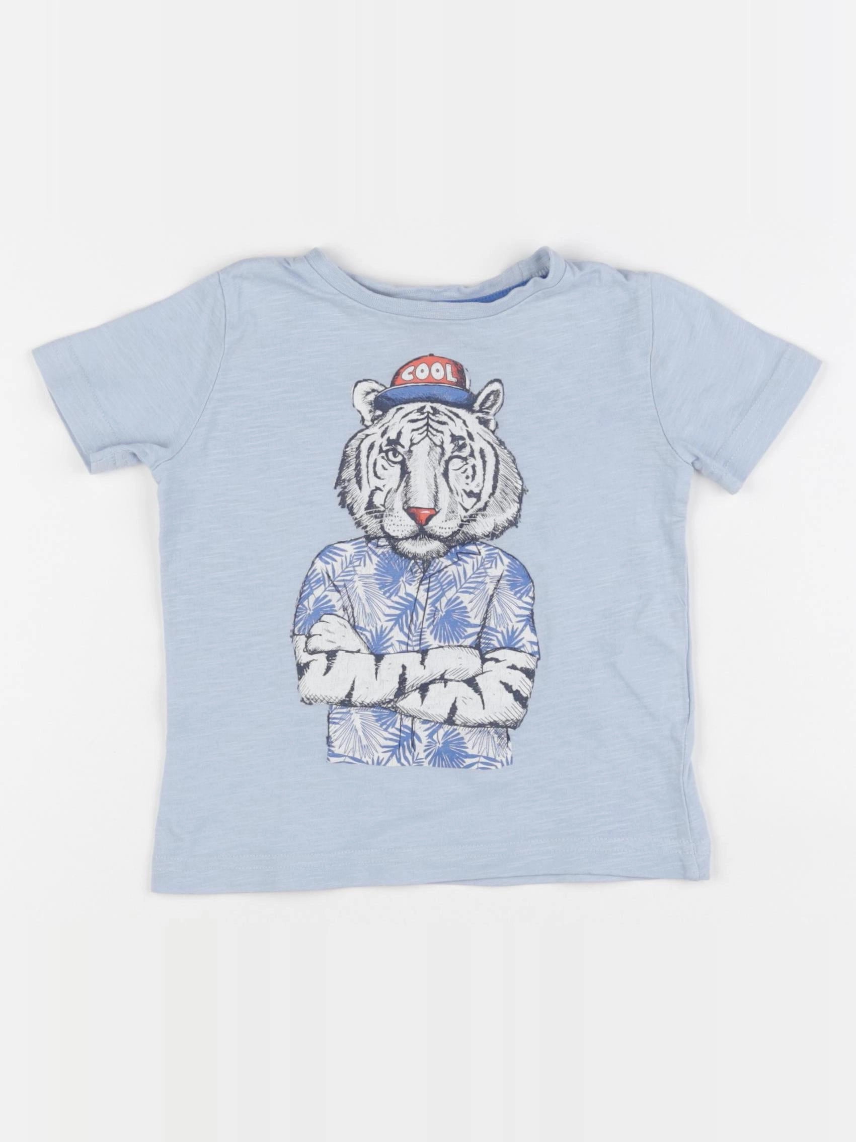 Vertbaudet - tee-shirt bleu - 2 ans