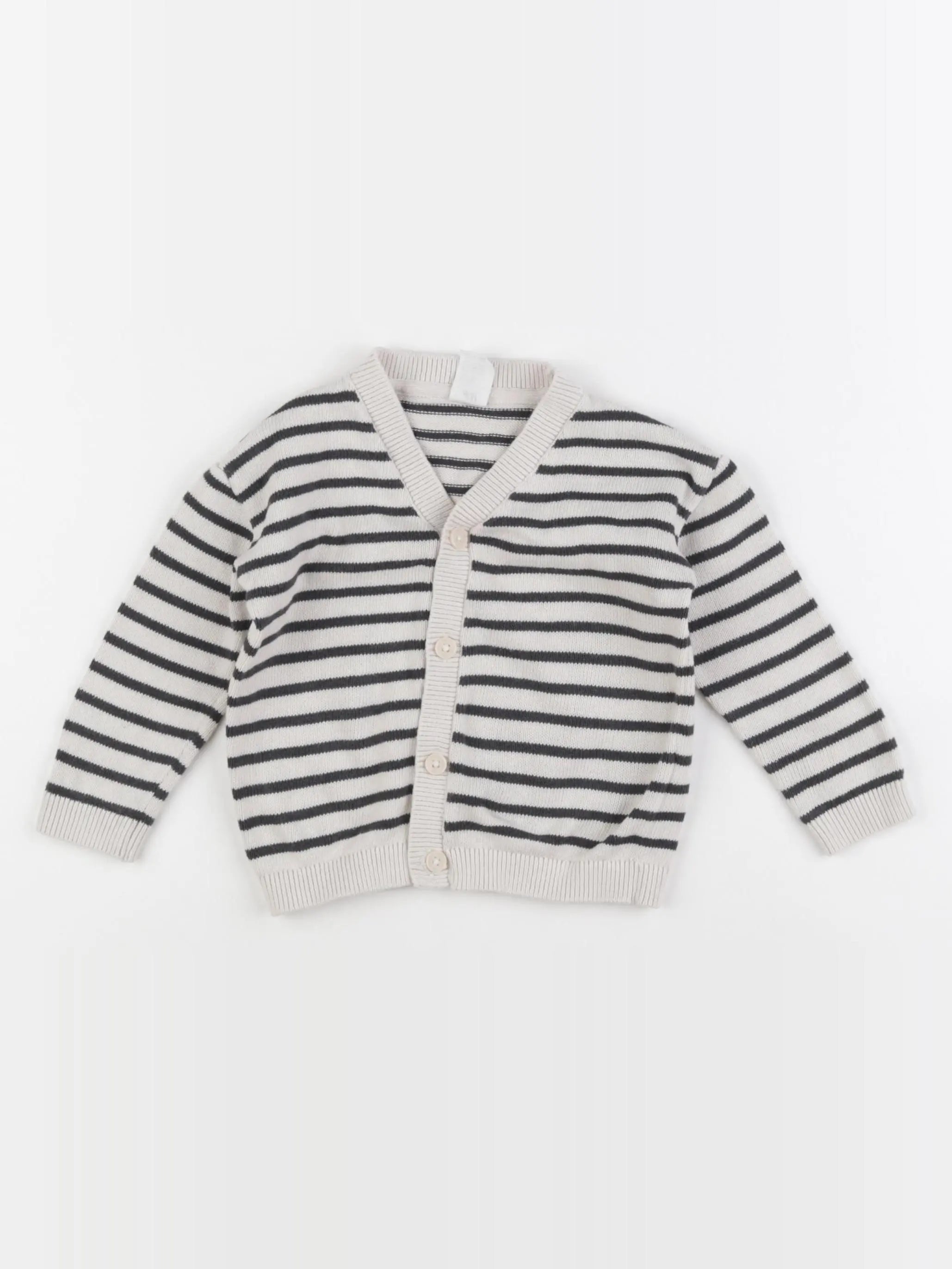 H&M - gilet beige, gris - 9/12 mois