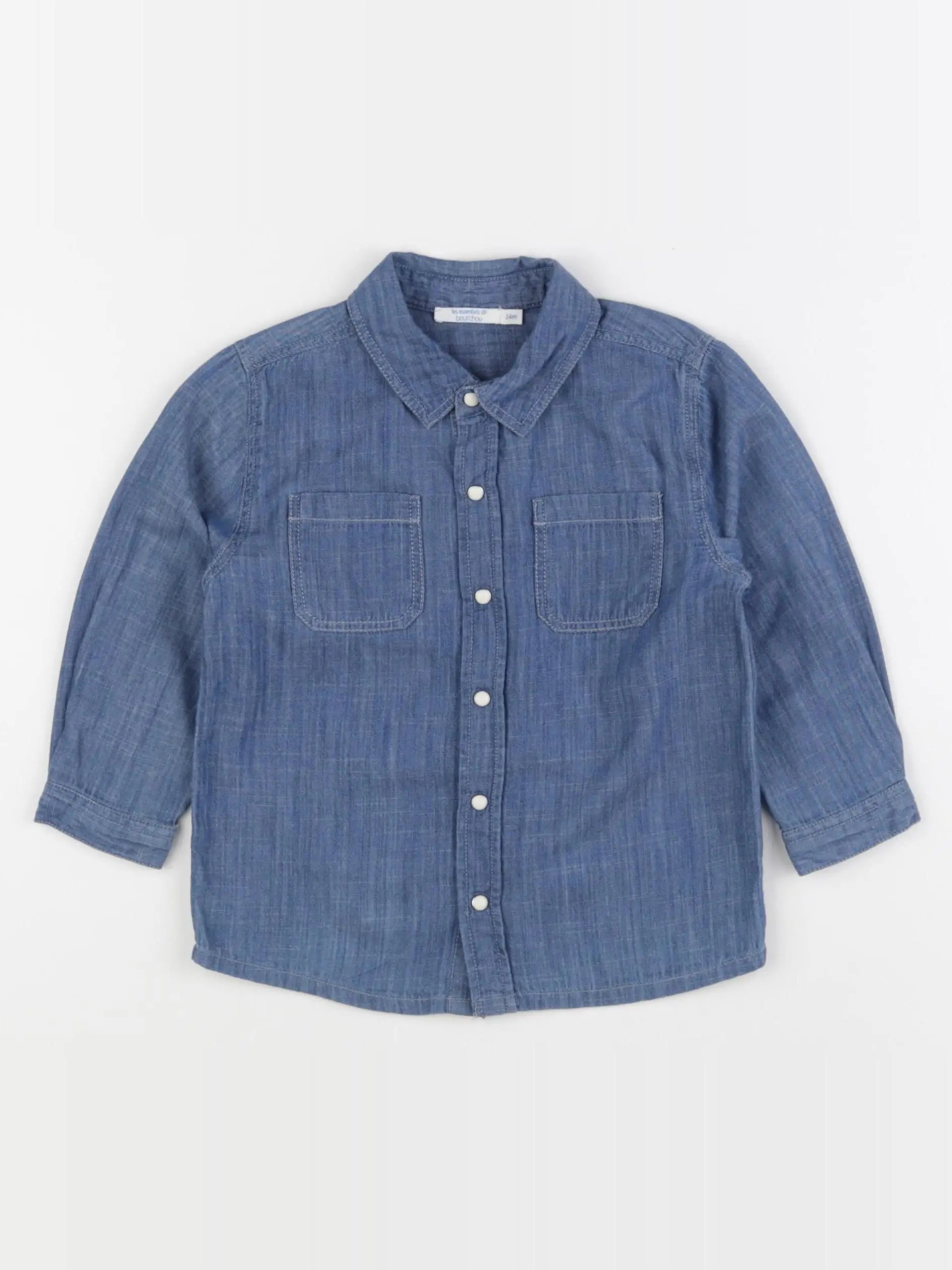 Boutchou - chemise bleu - 24 mois