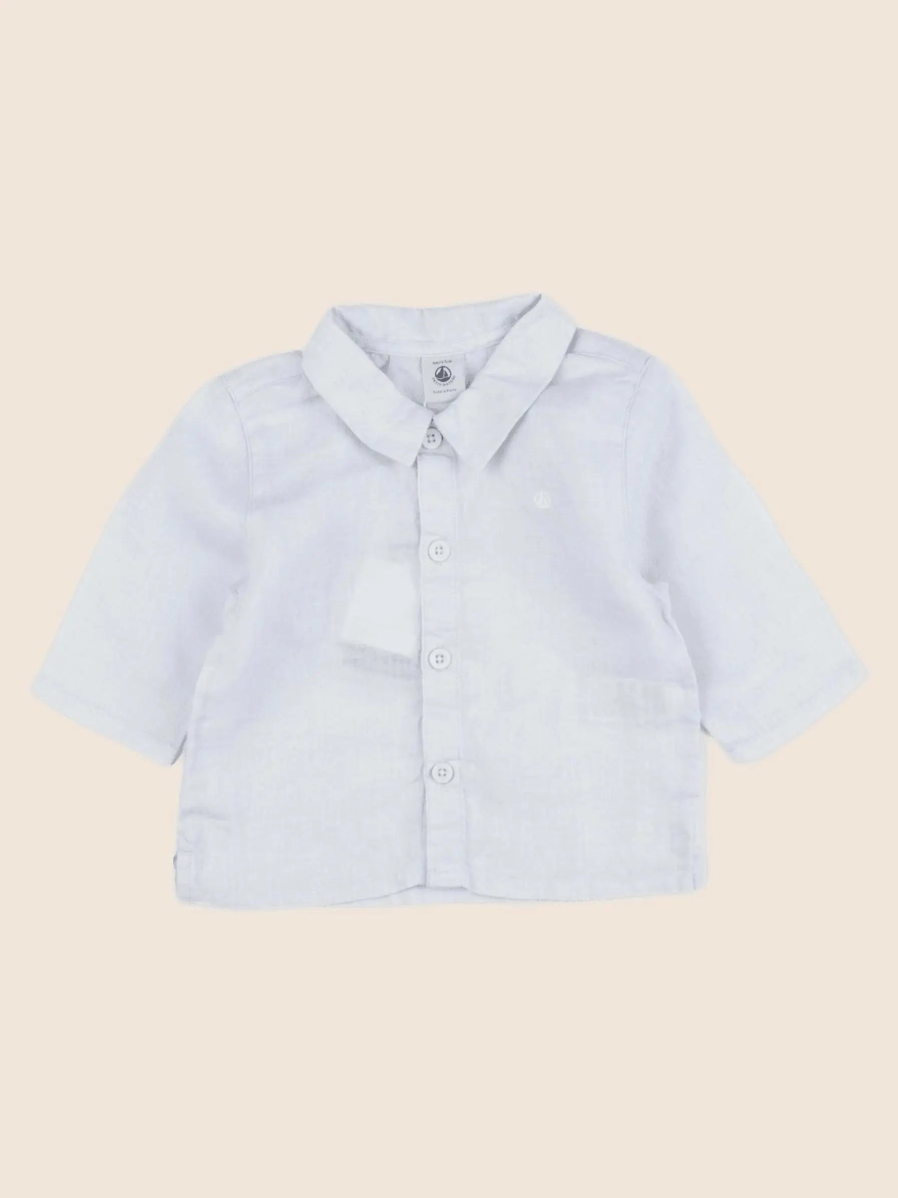 Petit Bateau - chemise bleu - 6 mois