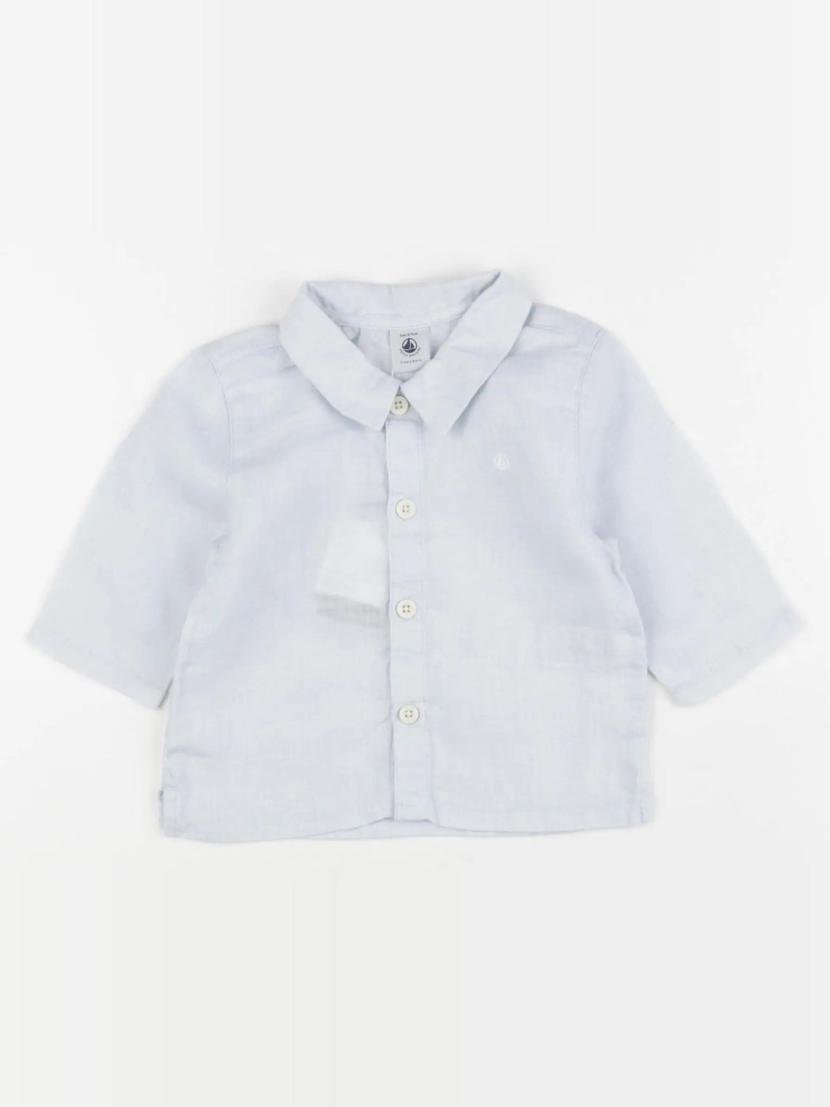 Petit Bateau - chemise bleu - 6 mois