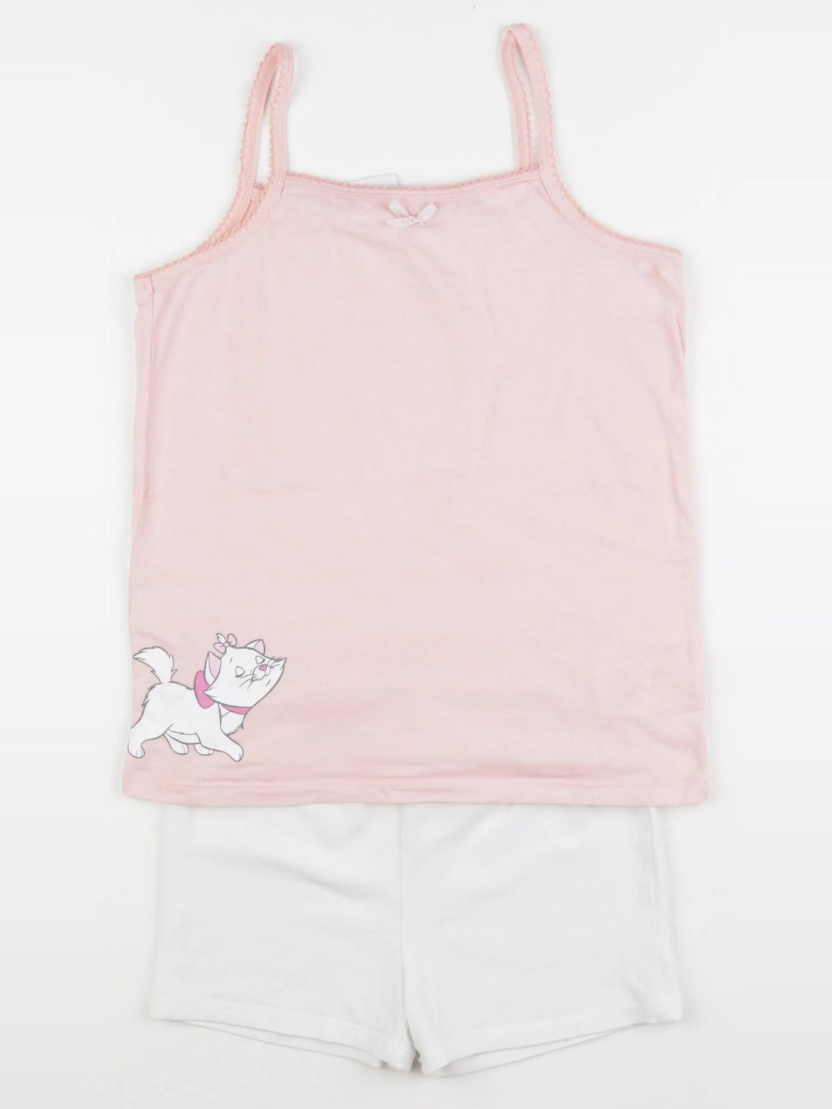 Vertbaudet - pyjama coton blanc, rose - 10 ans