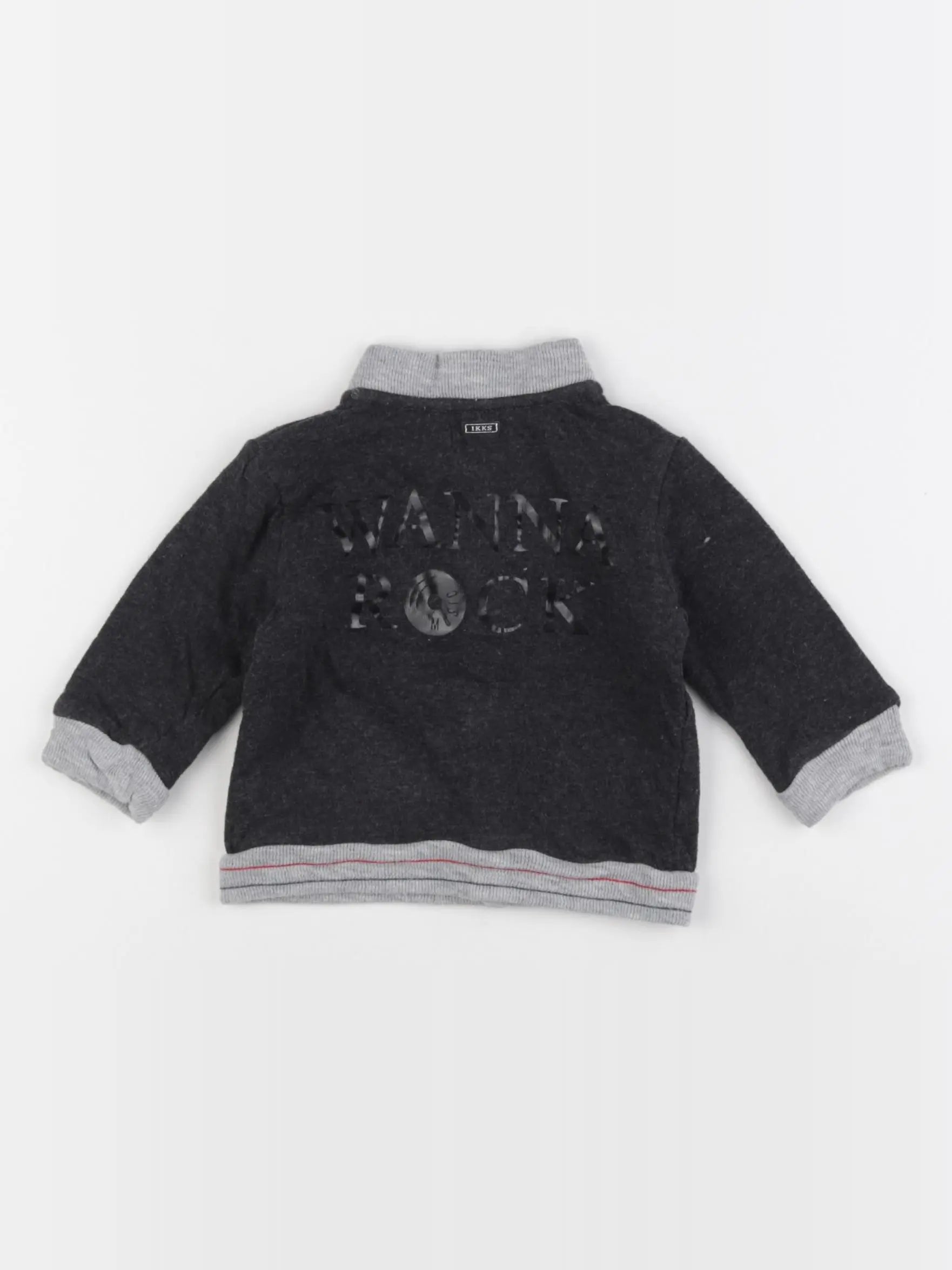 IKKS - sweat gris - 6 mois