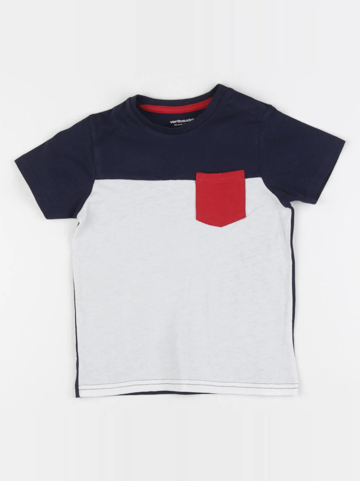 Vertbaudet - tee-shirt bleu, blanc - 36 mois