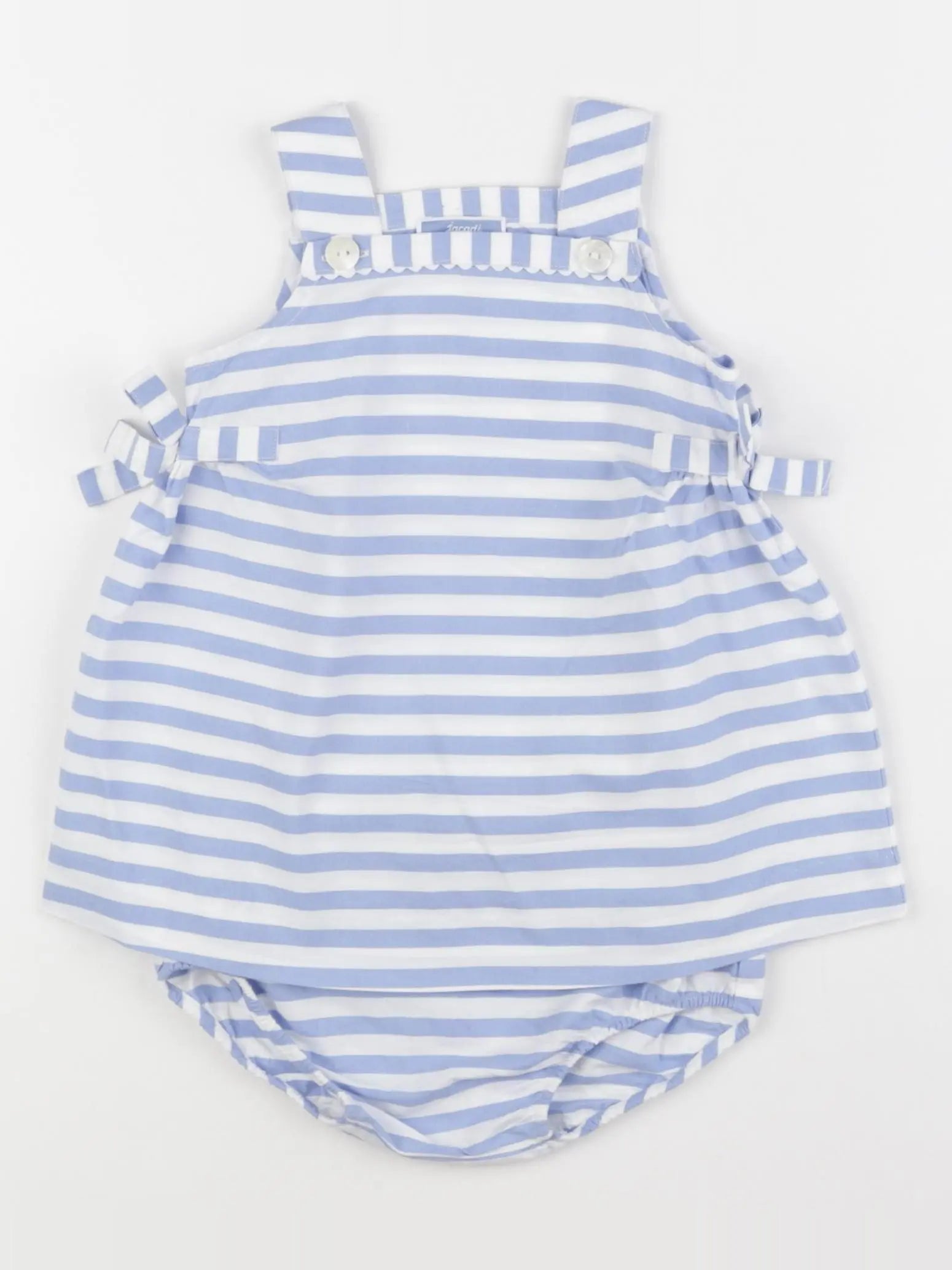 Jacadi - robe bleu, blanc - 6 mois