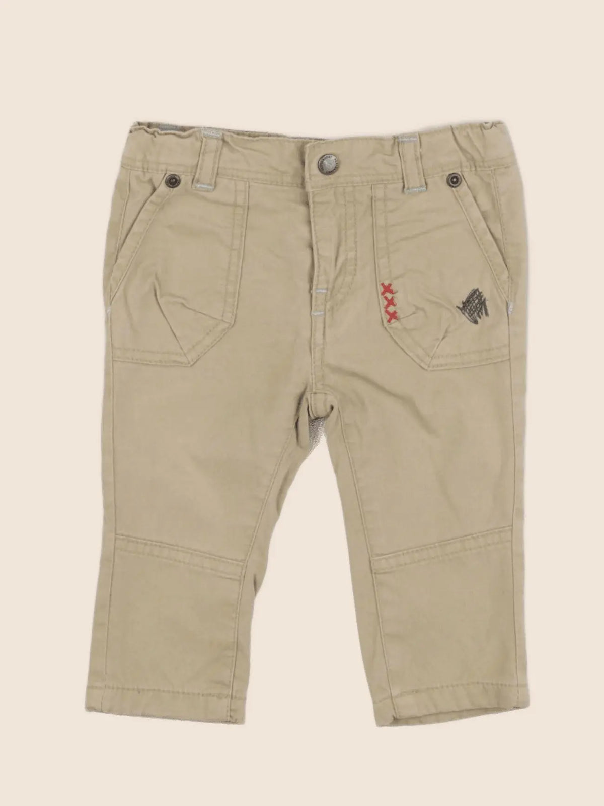 Vertbaudet - pantalon doublé beige - 6 mois