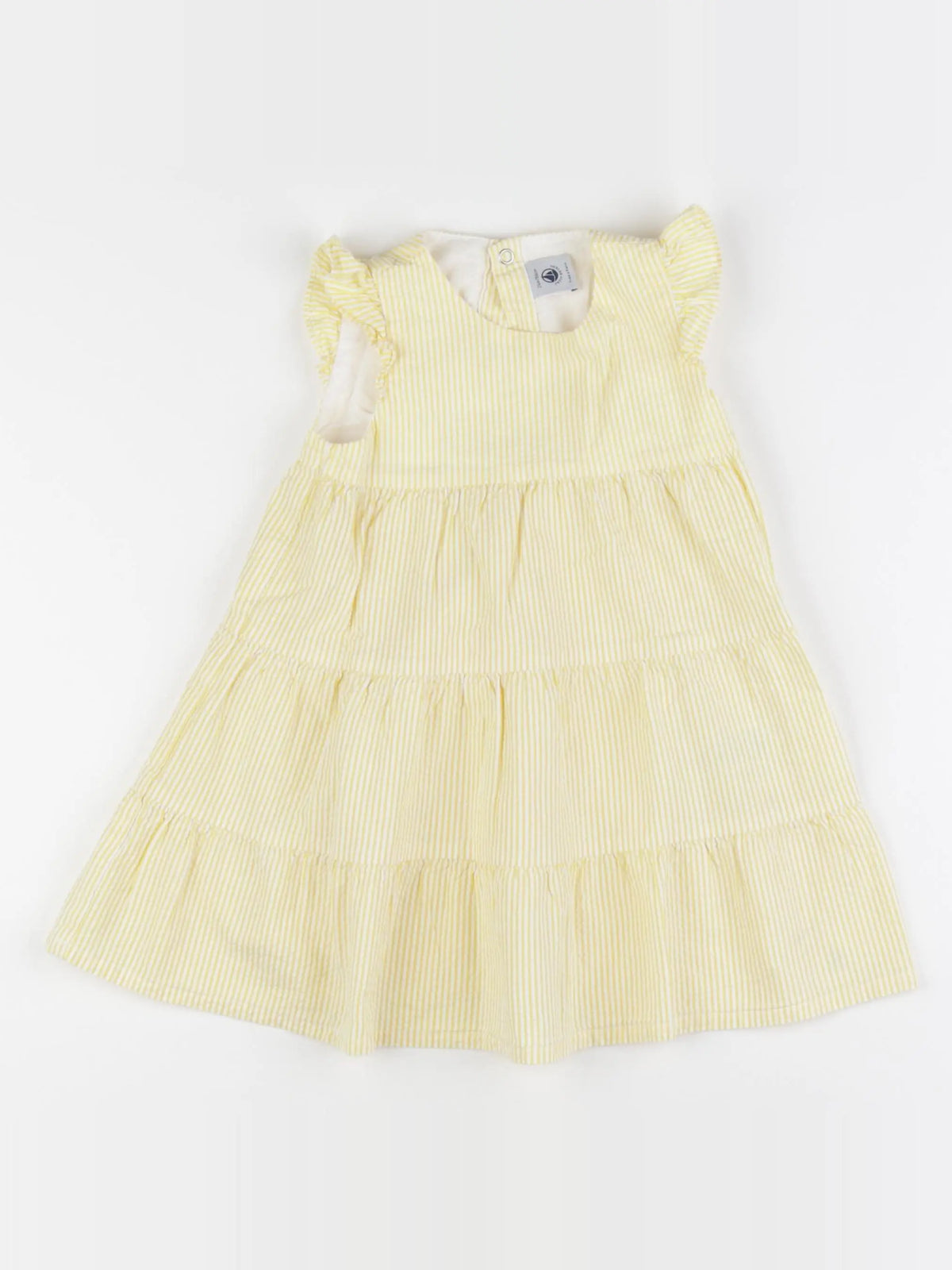 Petit Bateau - robe jaune, blanc - 24 mois