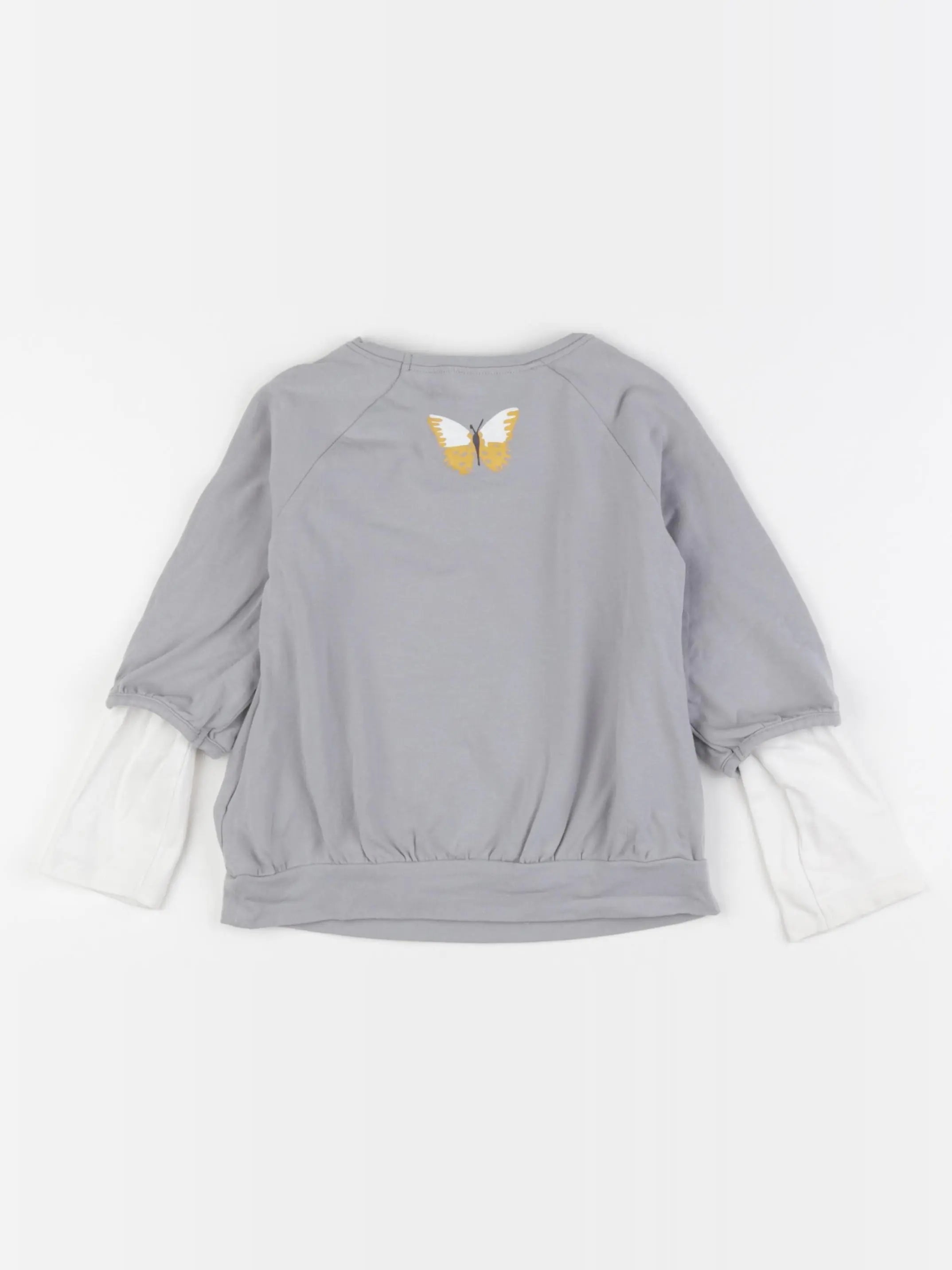 Vertbaudet - tee-shirt imprimé au dos gris - 4 ans