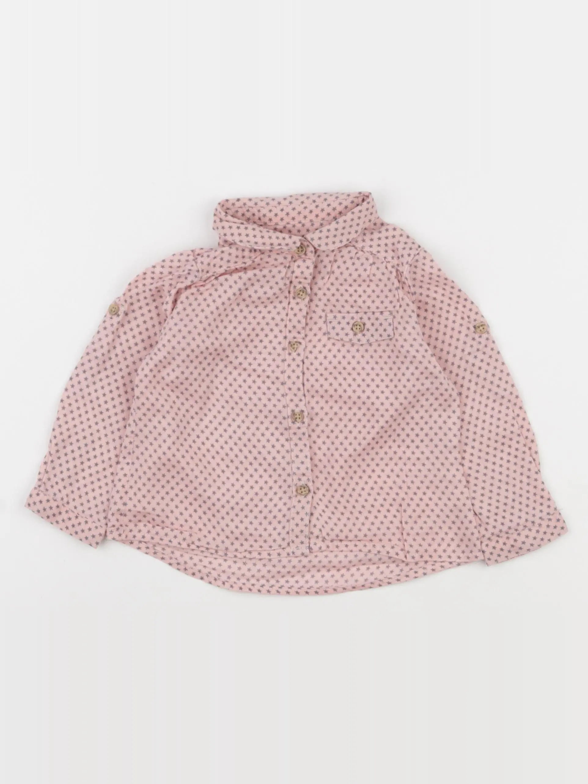 Zara - chemise rose - 9/12 mois