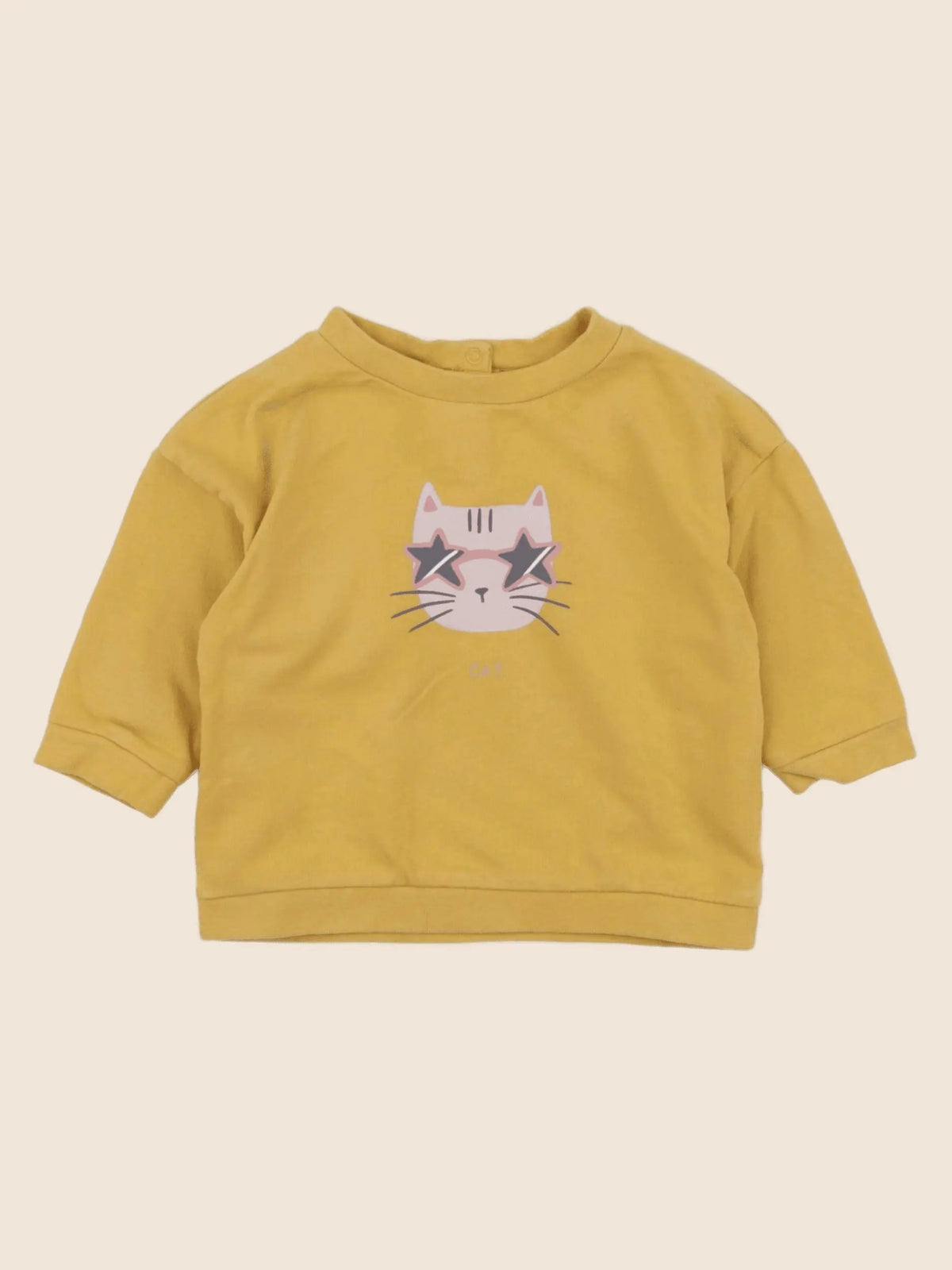 Vertbaudet - sweat jaune - 9 mois