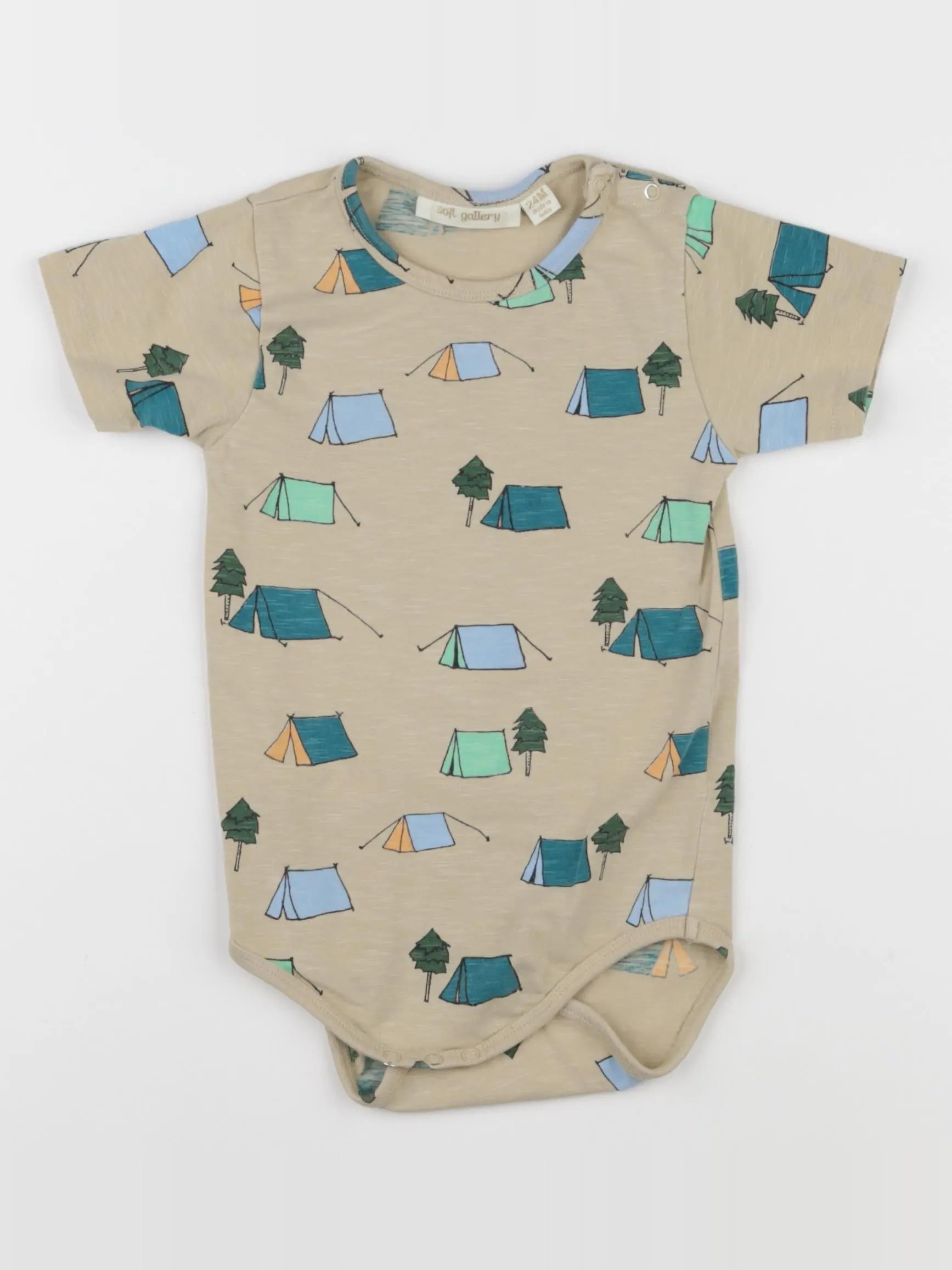 Soft Gallery - body beige, vert - 24 mois