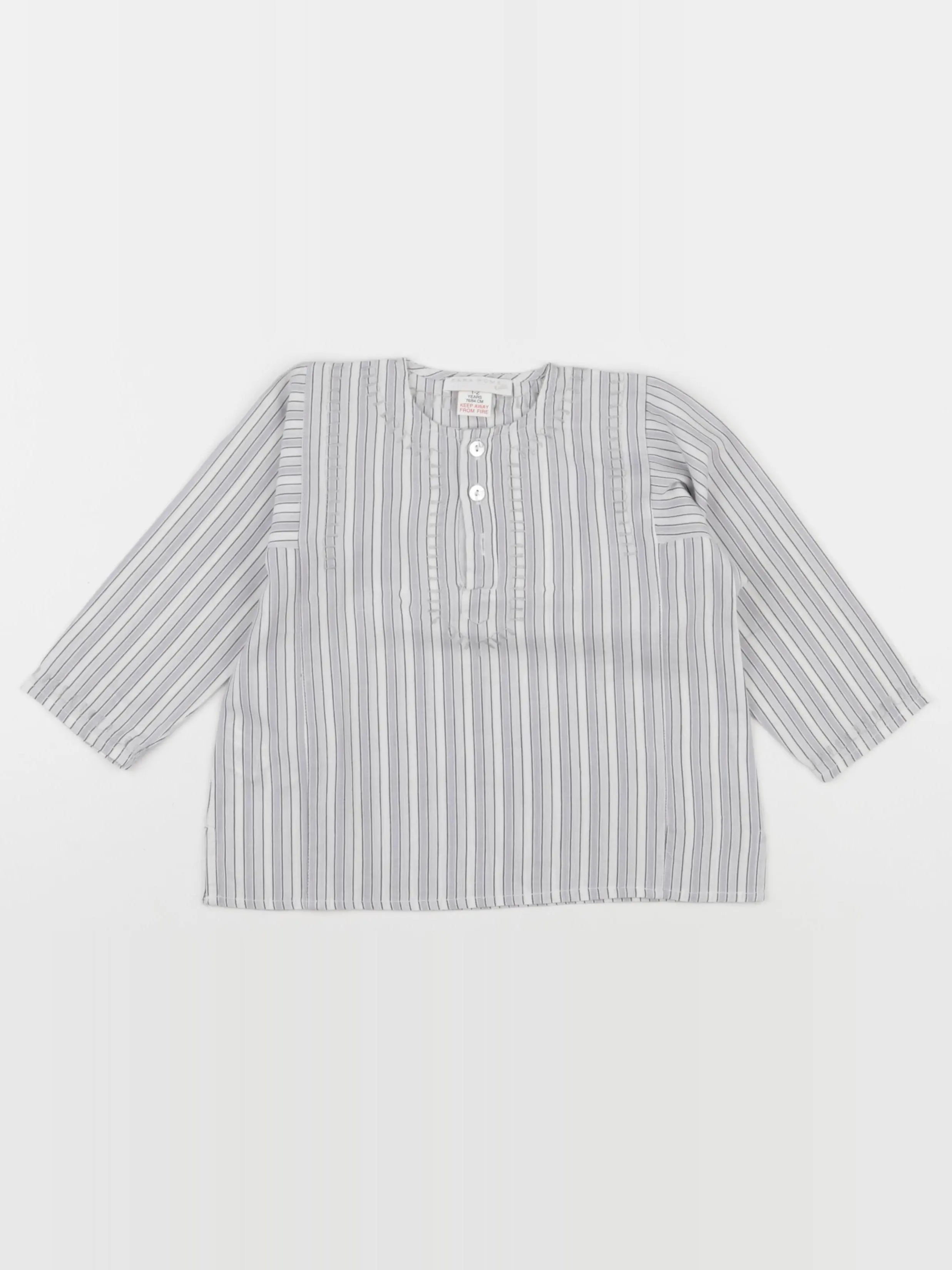 Zara - blouse gris, blanc - 1 an à 2 ans