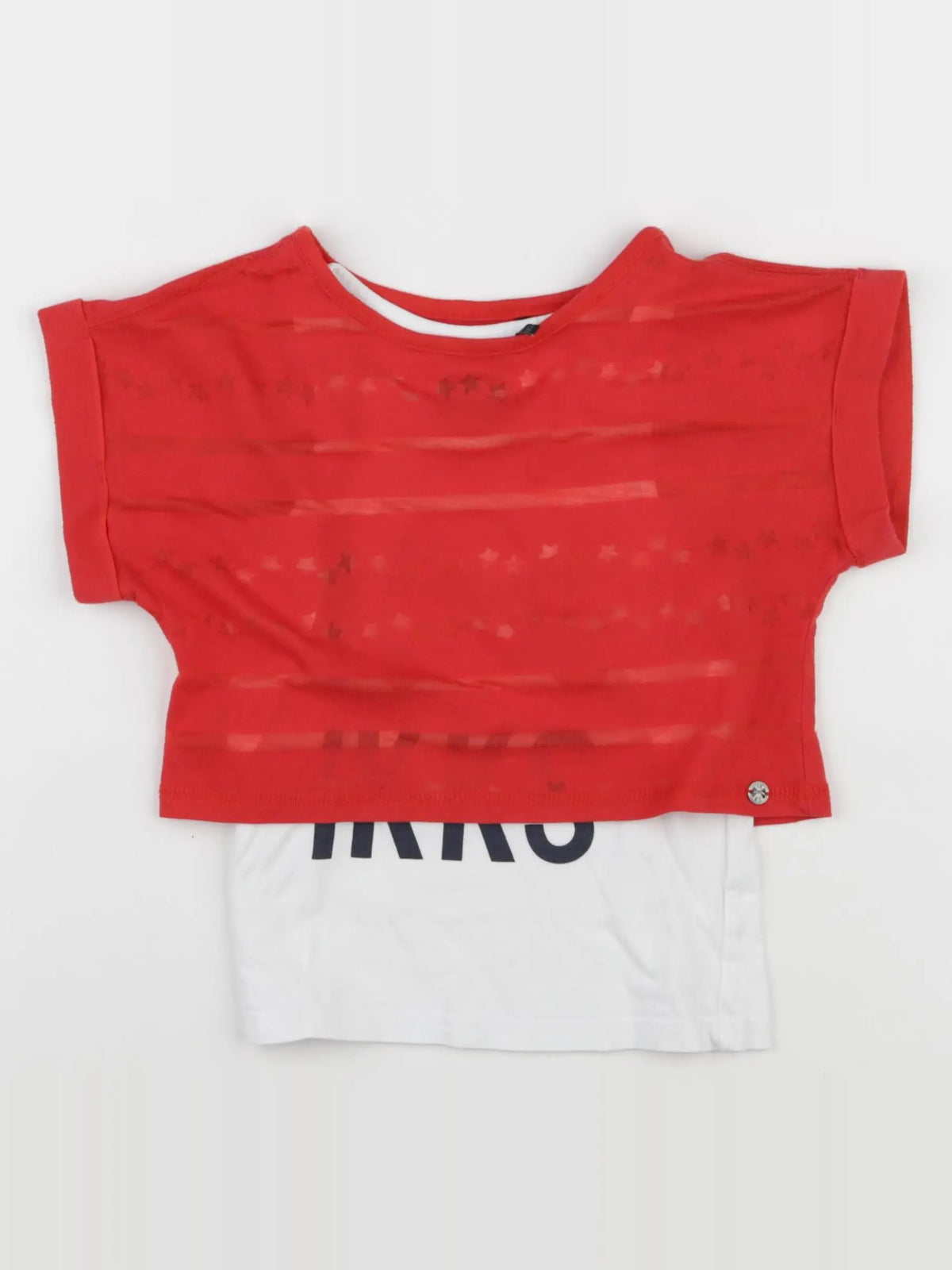 IKKS - tee-shirt rouge, blanc - 4 ans