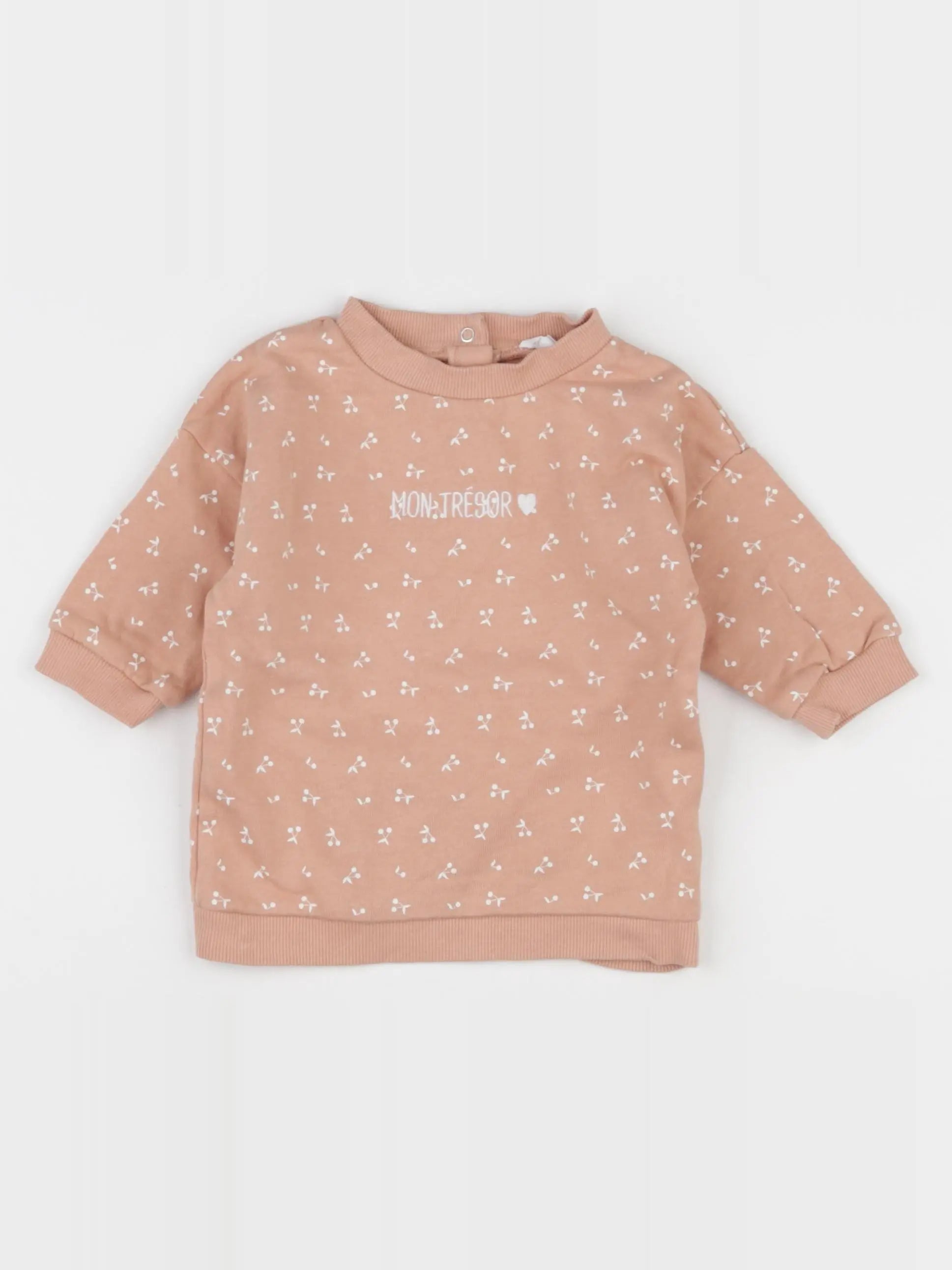 Vertbaudet - sweat rose - 6 mois