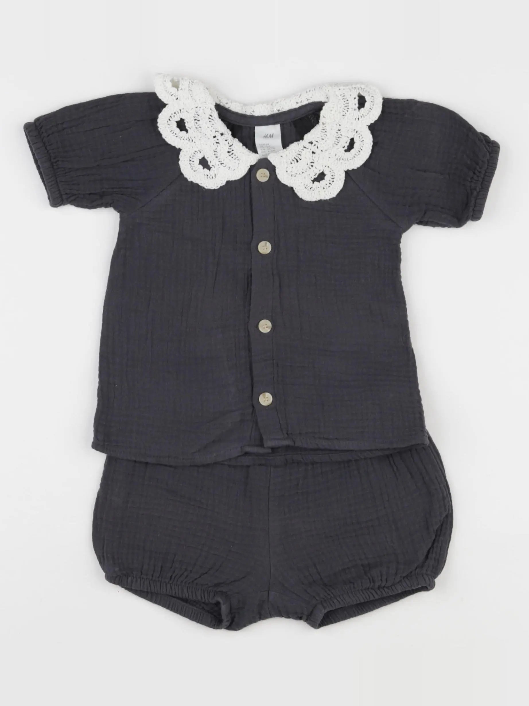 H&M - ensemble gris - 6 mois