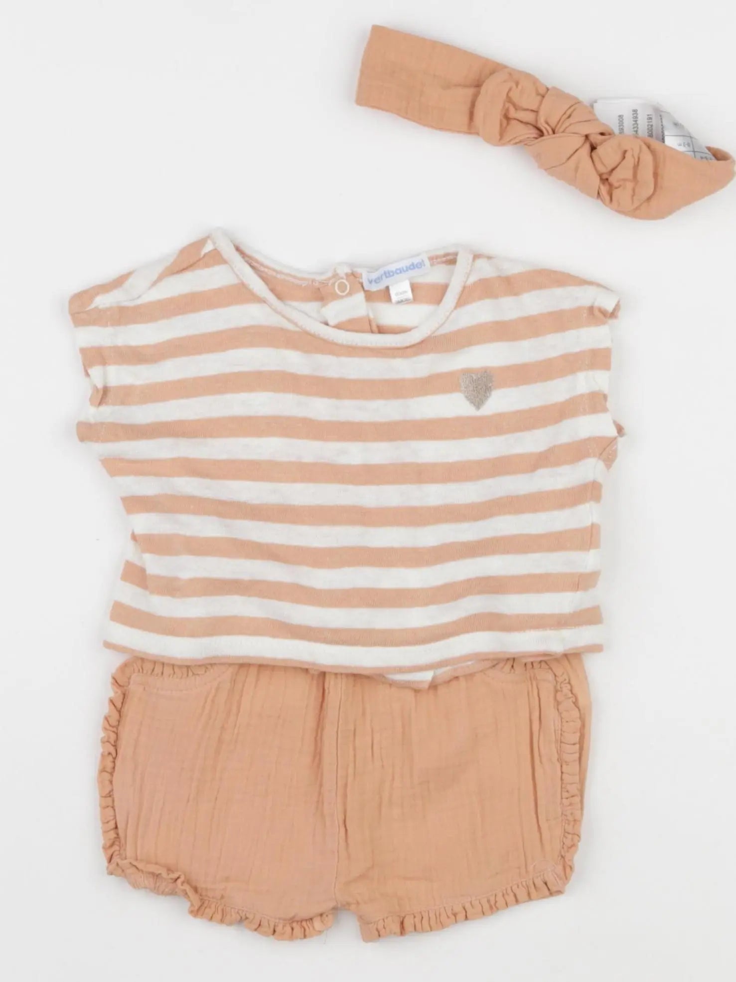 Vertbaudet - ensemble orange - 3 mois