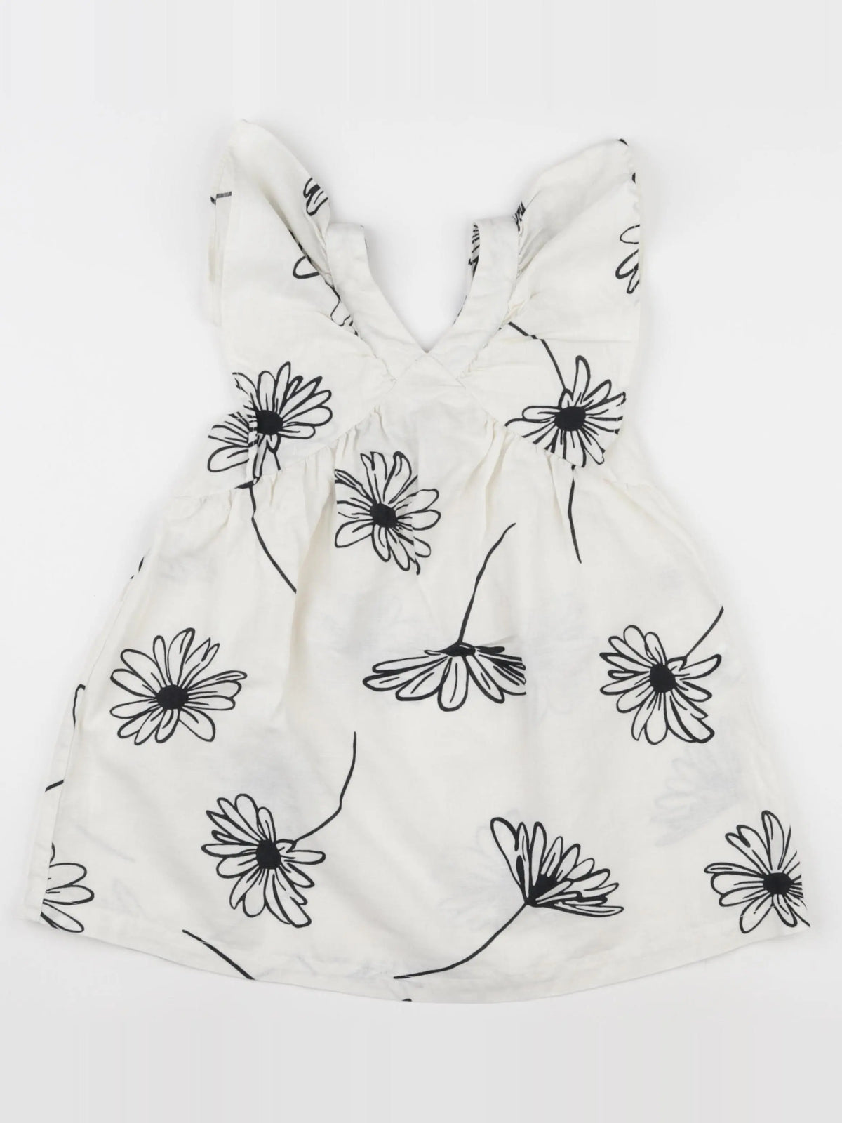 Zara - robe beige, noir - 3/4 ans