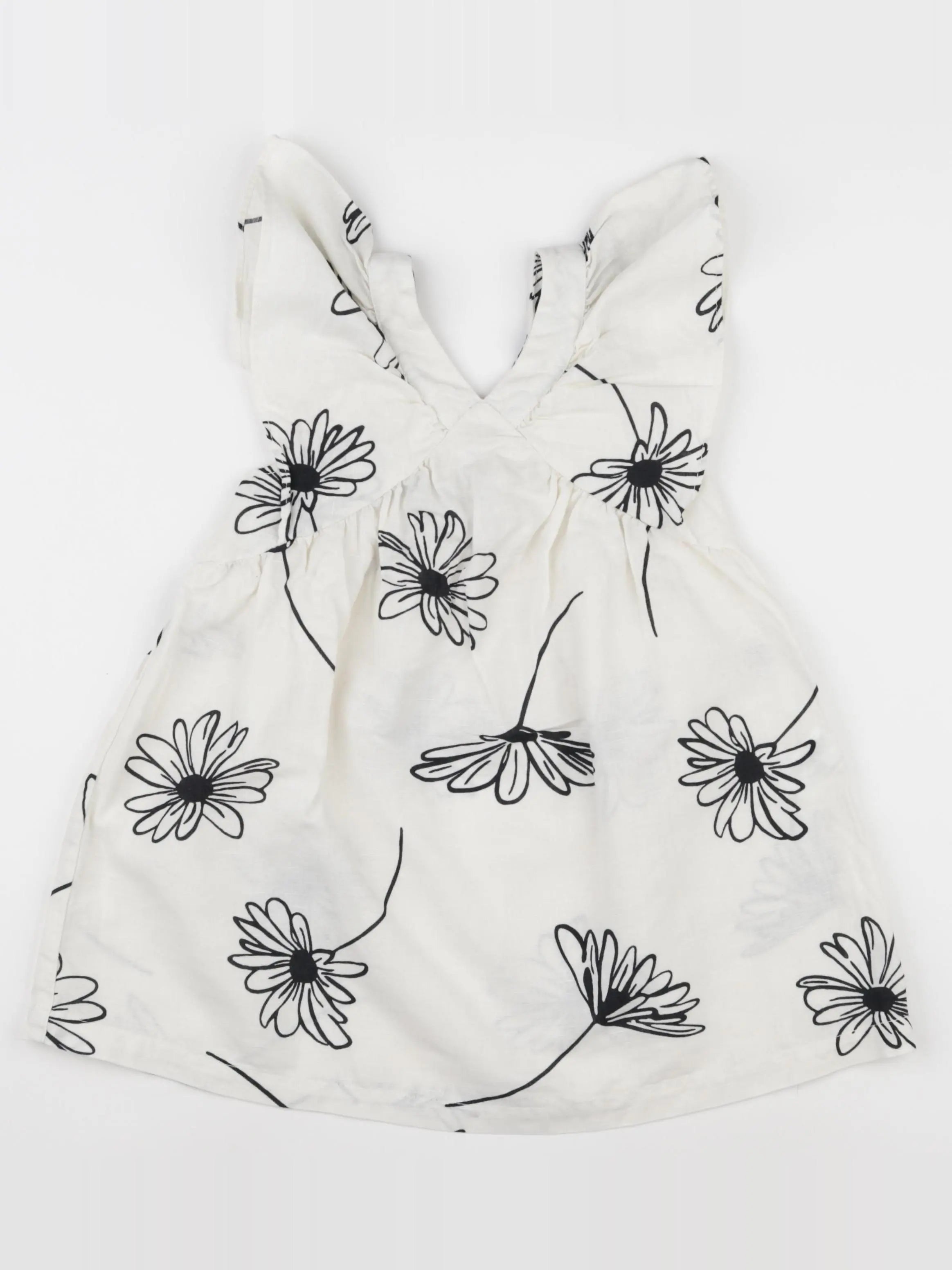 Zara - robe beige, noir - 3/4 ans
