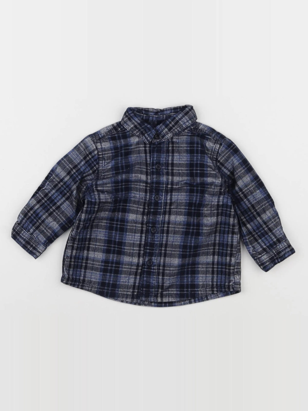 Boutchou - chemise bleu - 6 mois