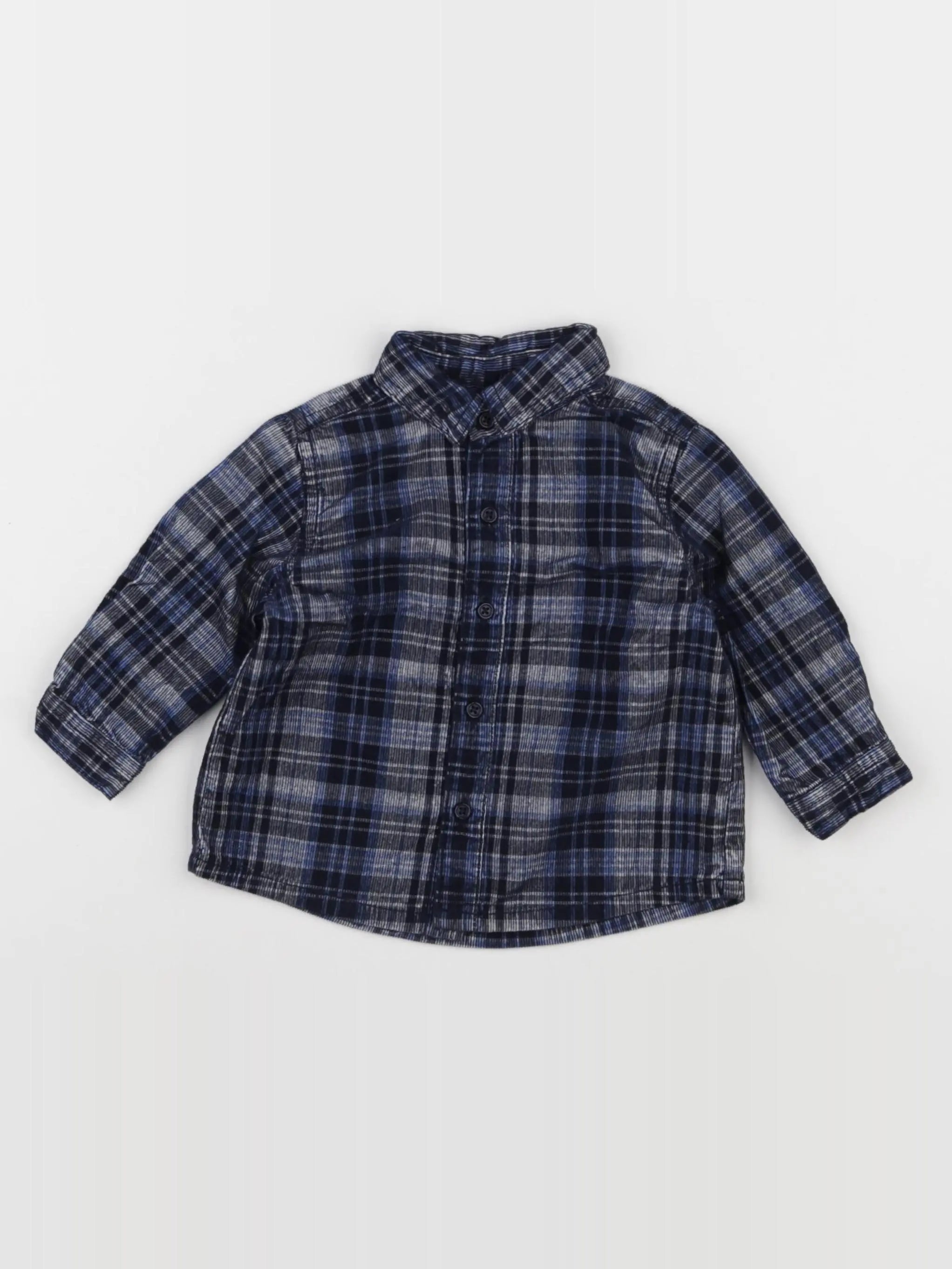 Boutchou - chemise bleu - 6 mois