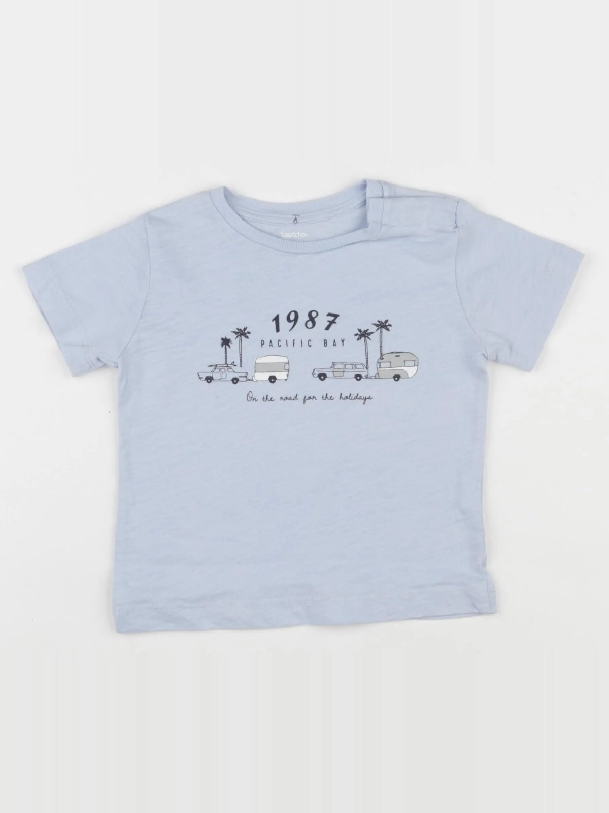 Boutchou - tee-shirt bleu - 12 mois