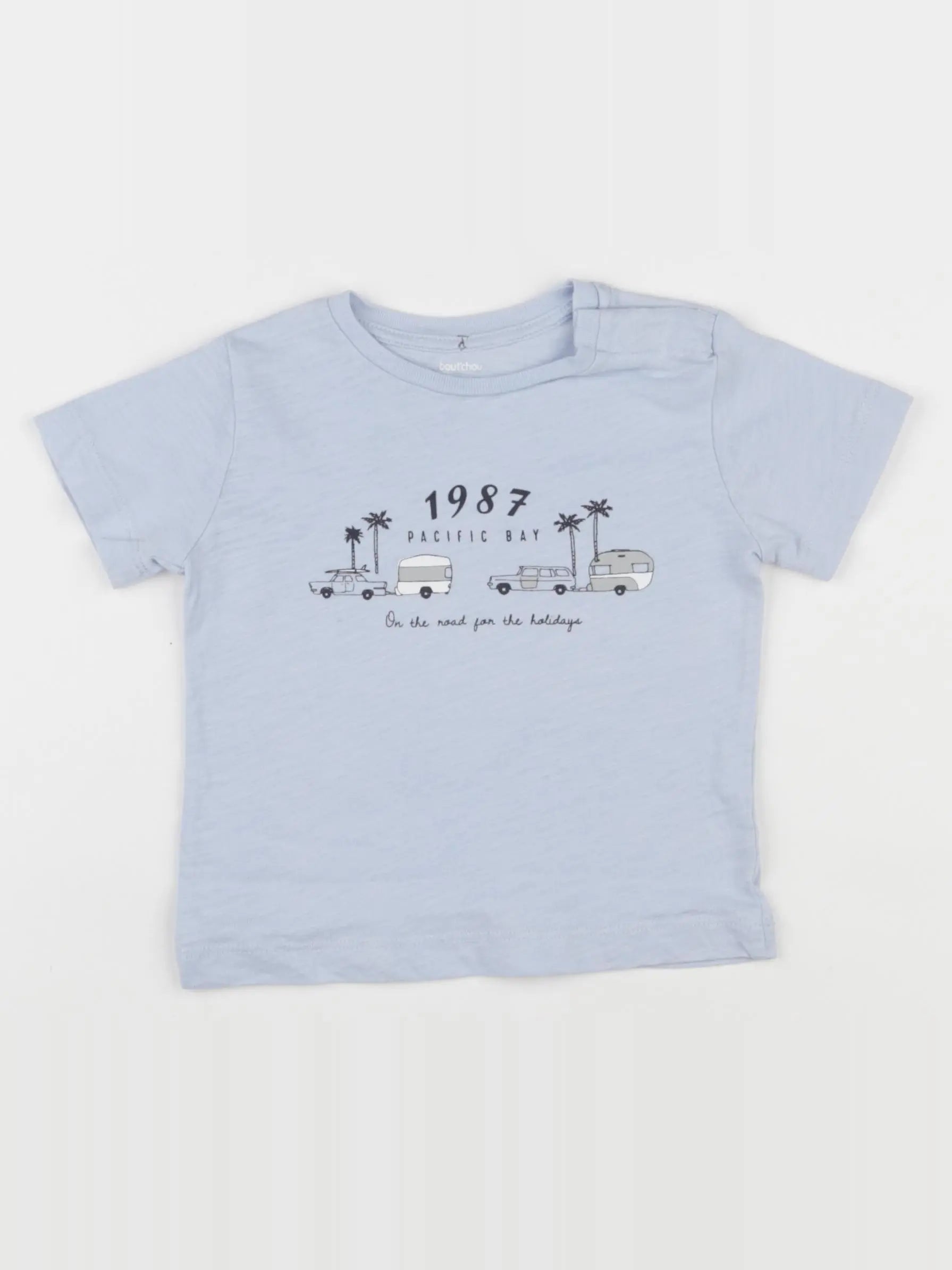Boutchou - tee-shirt bleu - 12 mois