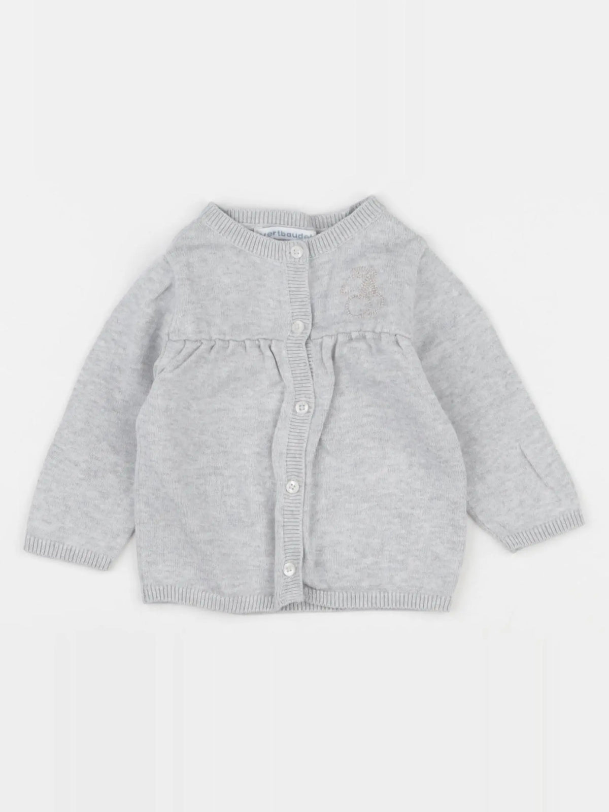 Vertbaudet - gilet gris - 6 mois