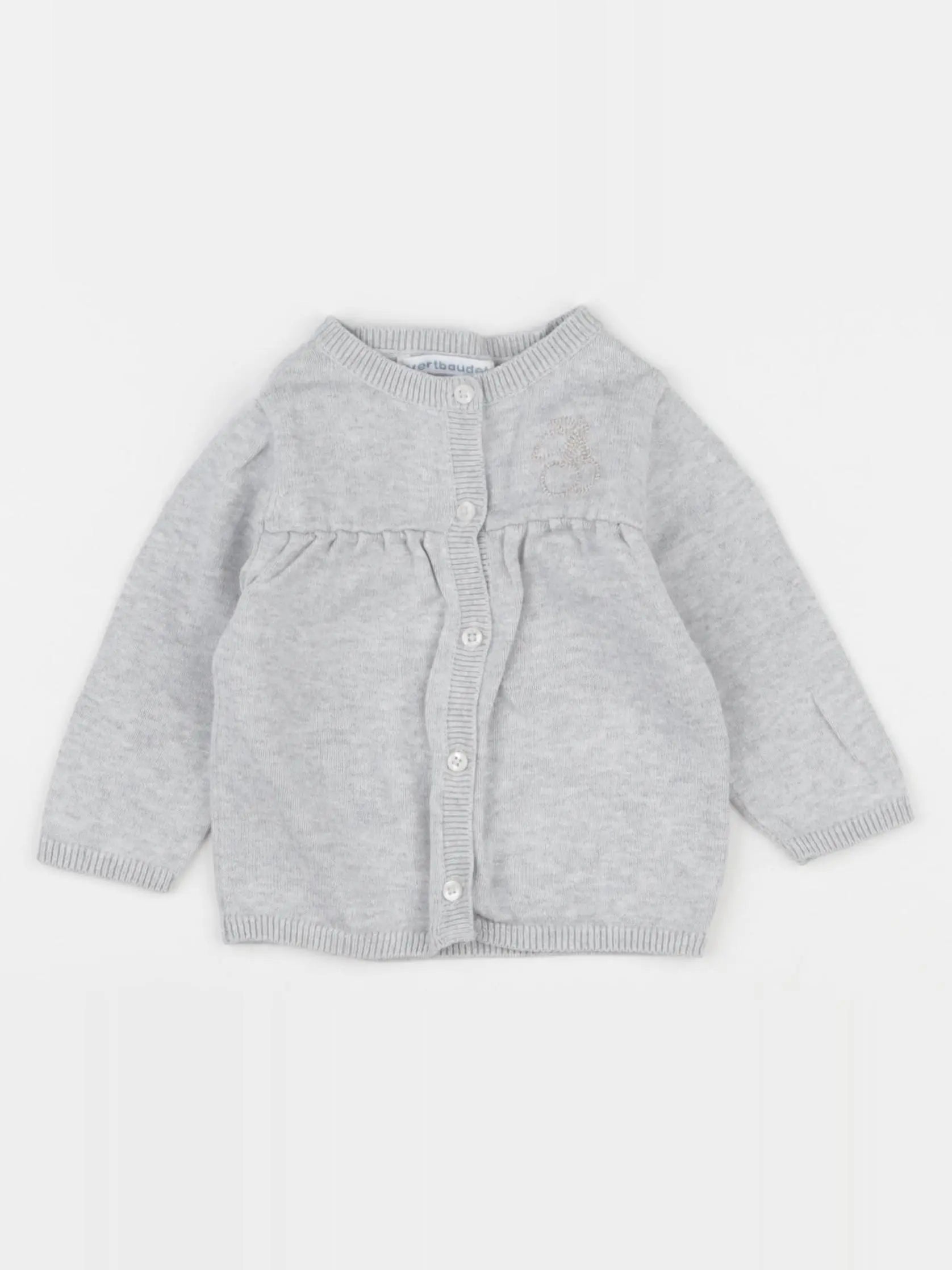 Vertbaudet - gilet gris - 6 mois