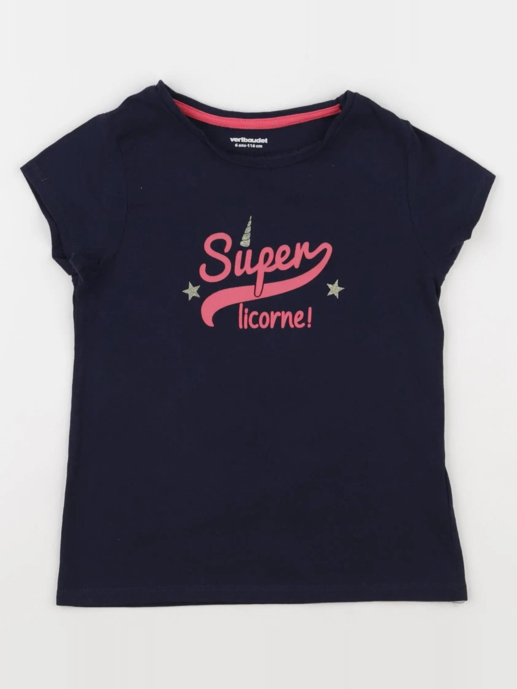 Vertbaudet - tee-shirt bleu - 6 ans