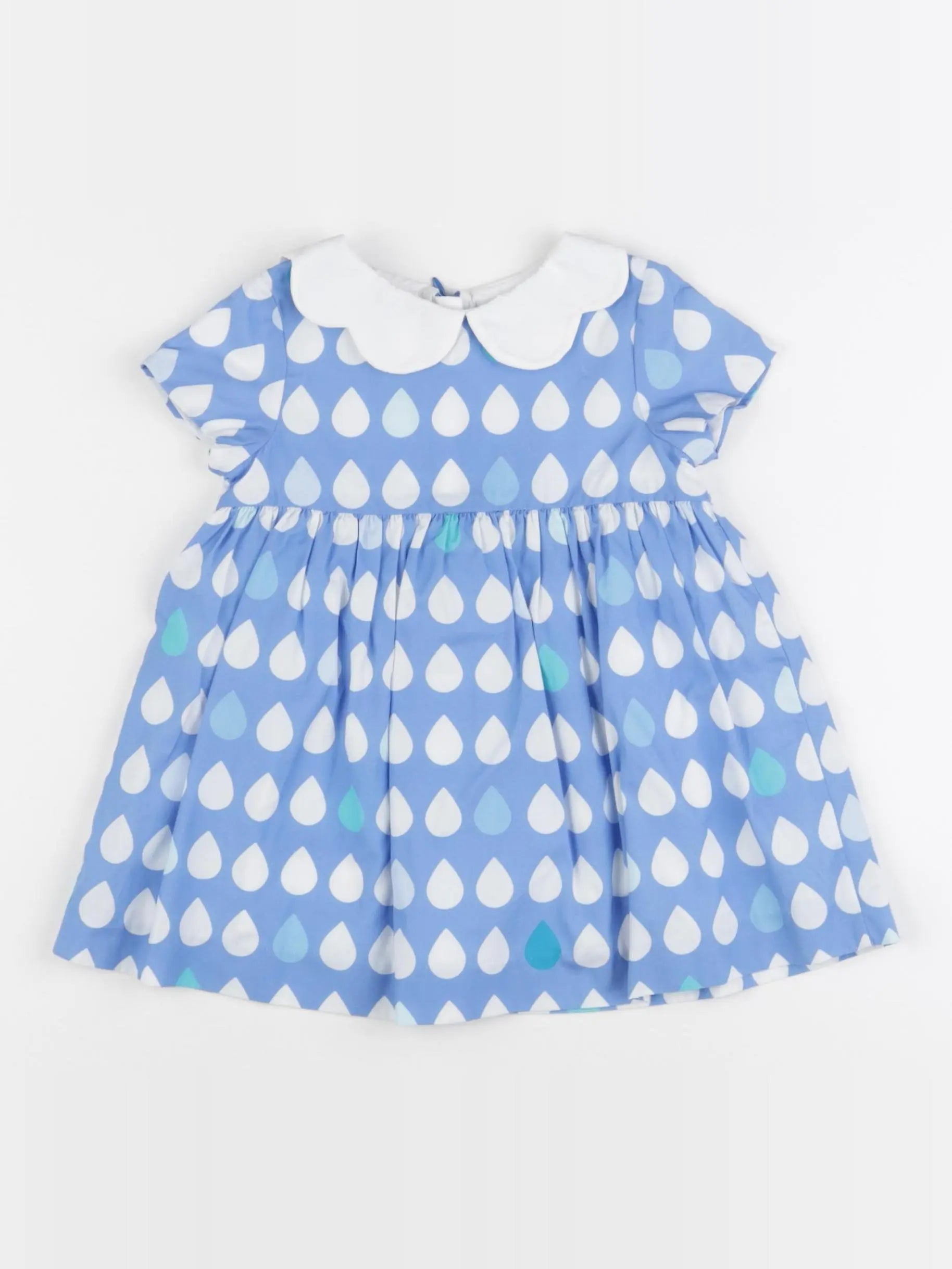 Jacadi - robe blanc, bleu - 12 mois