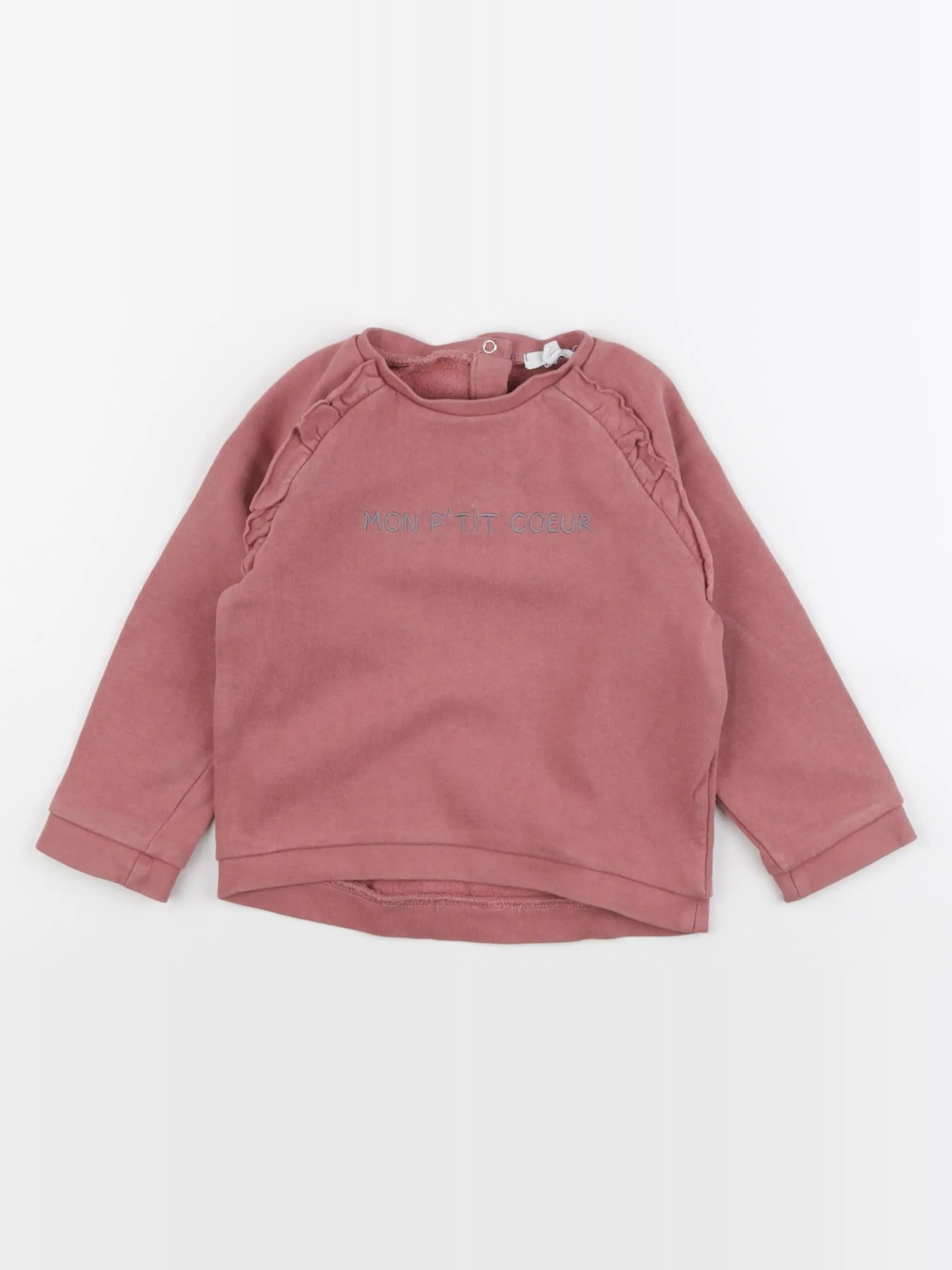 Vertbaudet - sweat rose - 24 mois