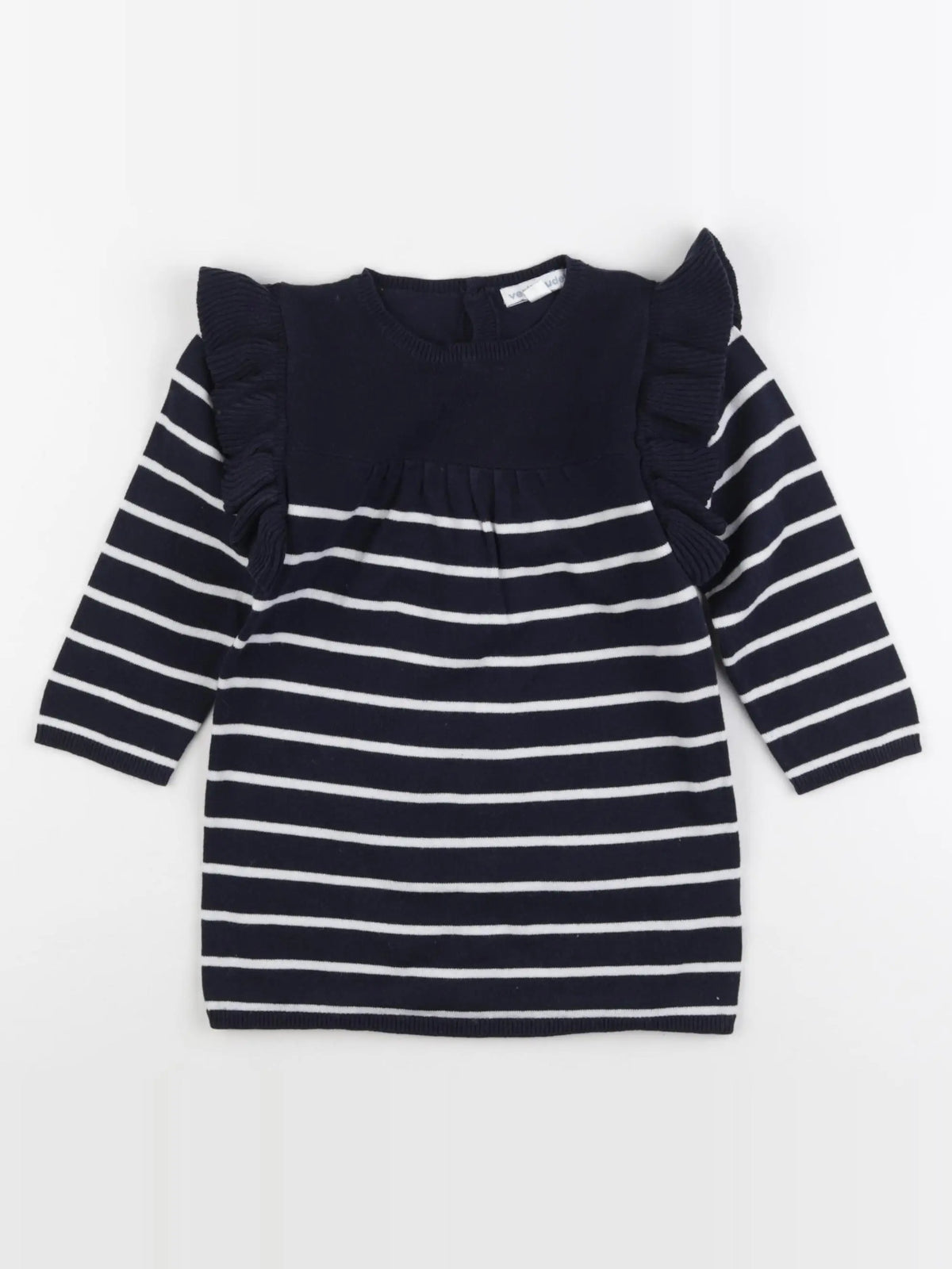 Vertbaudet - robe bleu, blanc - 24 mois