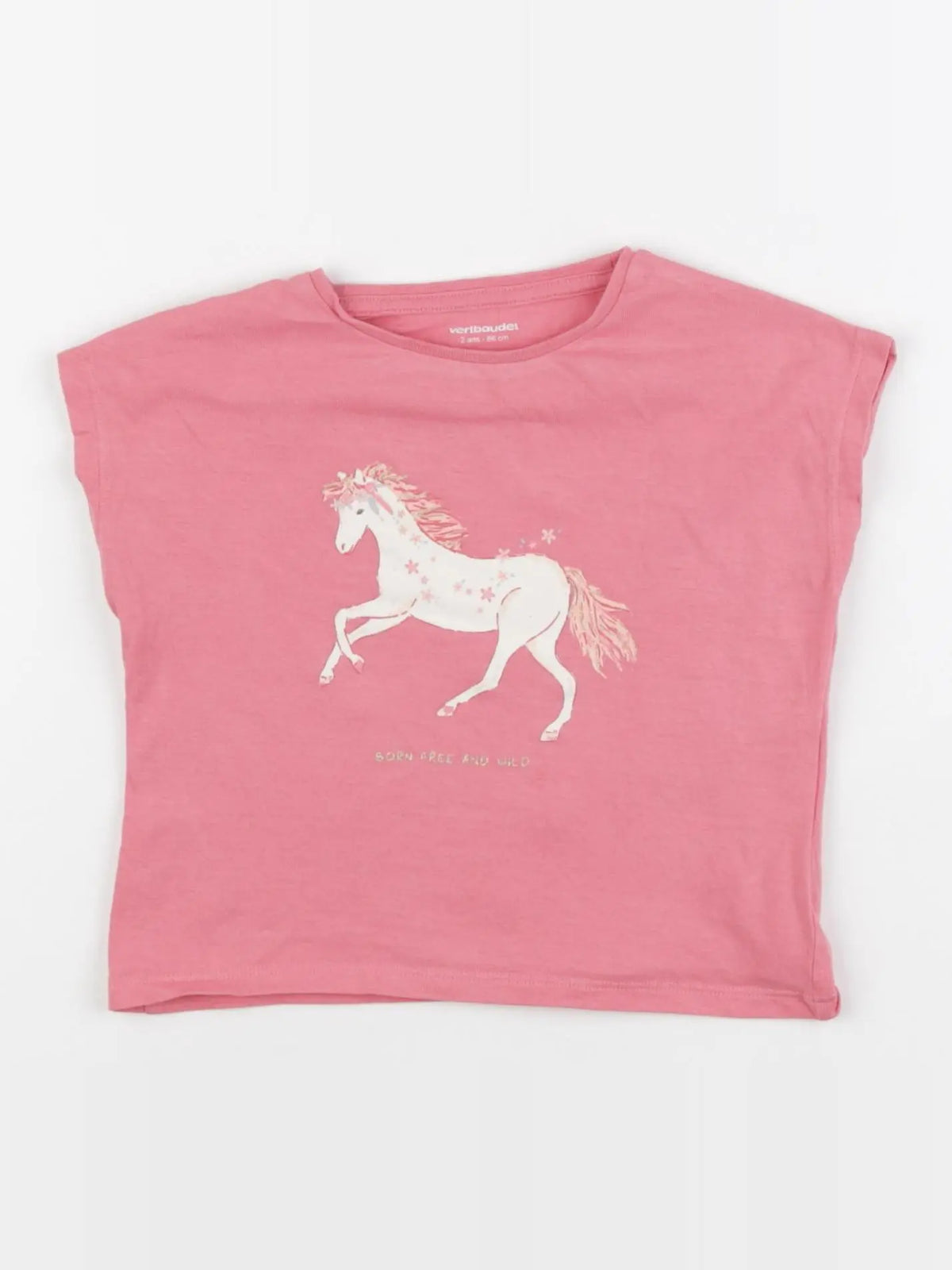 Vertbaudet - tee-shirt rose - 2 ans